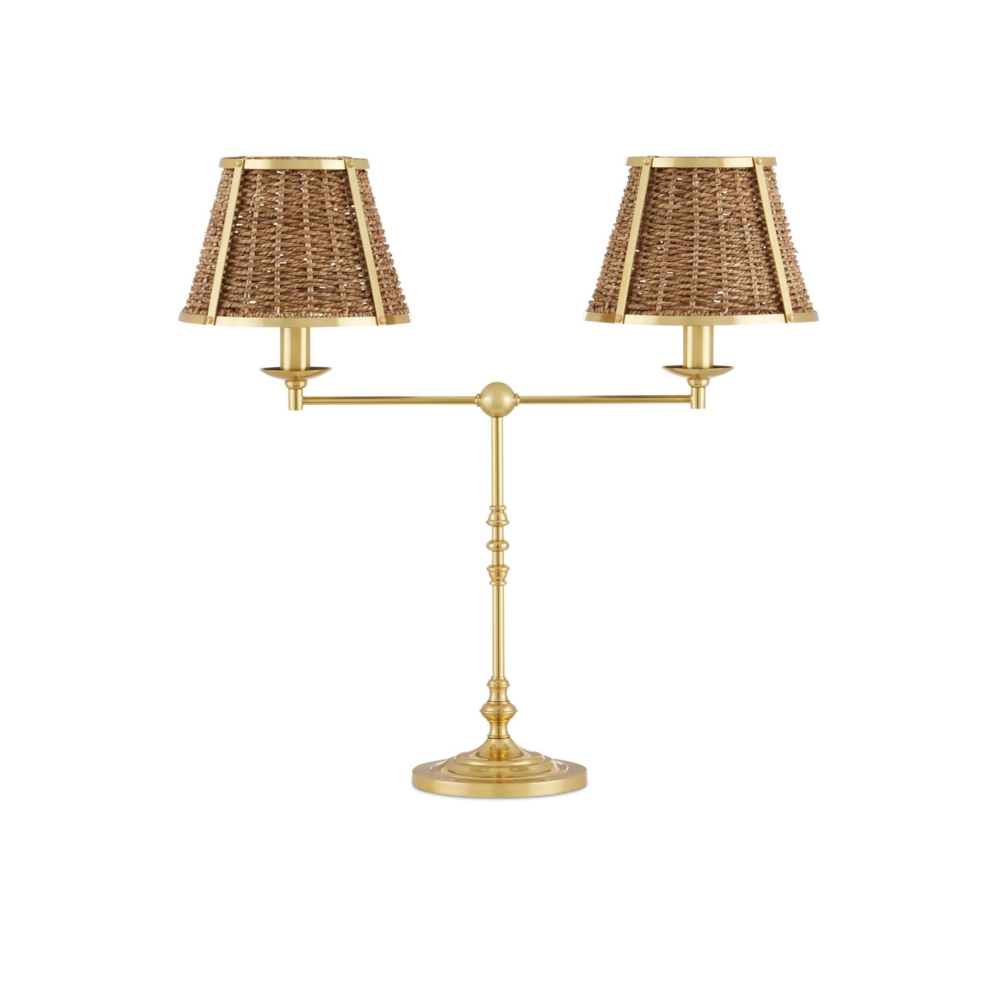 Shown in Polished Brass and Natural finish and Natural Seagrass shade