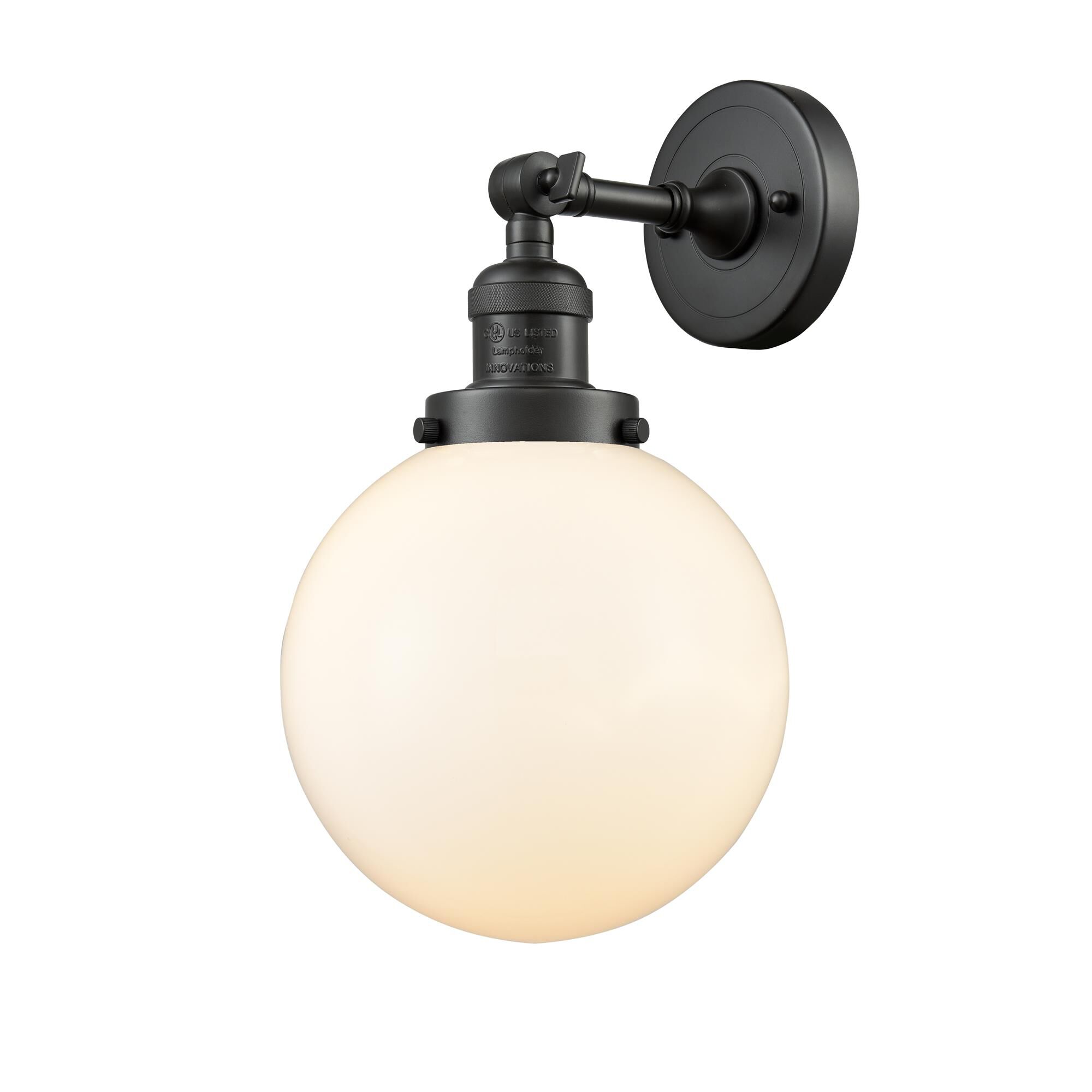 Shown in Oil Rubbed Bronze finish and Matte White Cased glass and No Accent accent