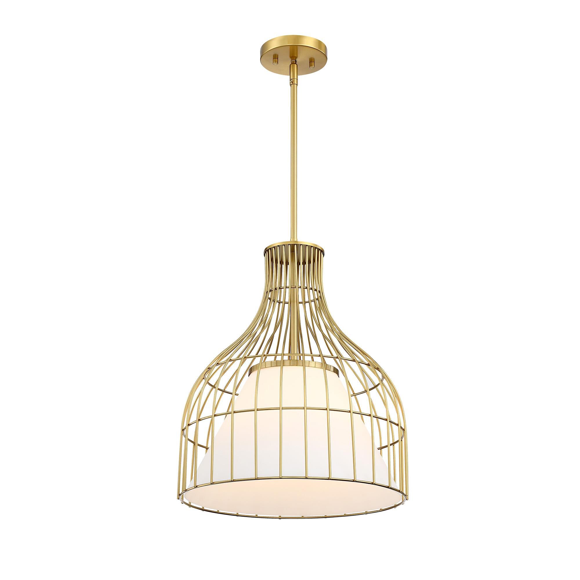 Shown in Brushed Gold finish and Etched Opal glass