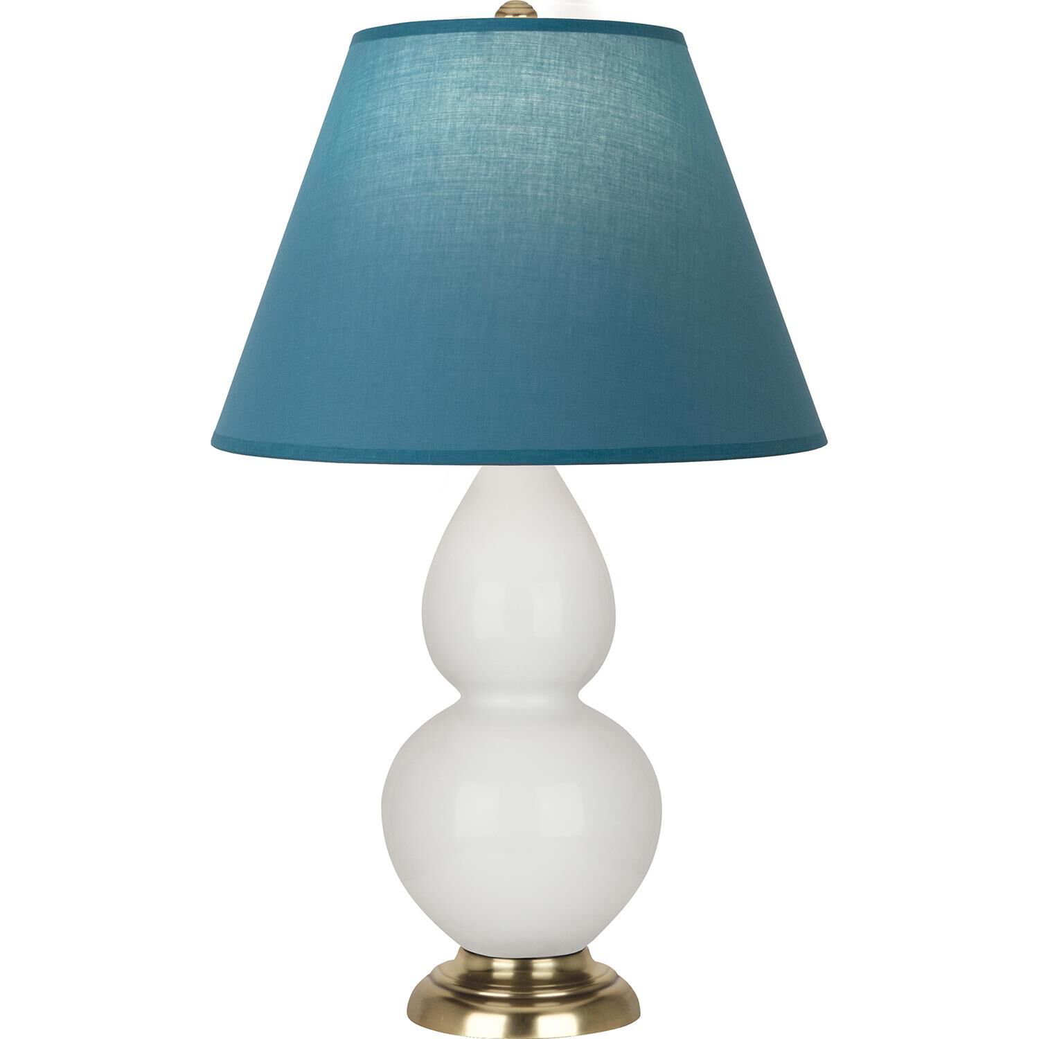 Shown in Lily finish and Bright Blue and Gray shade and Antique Natural Brass accent