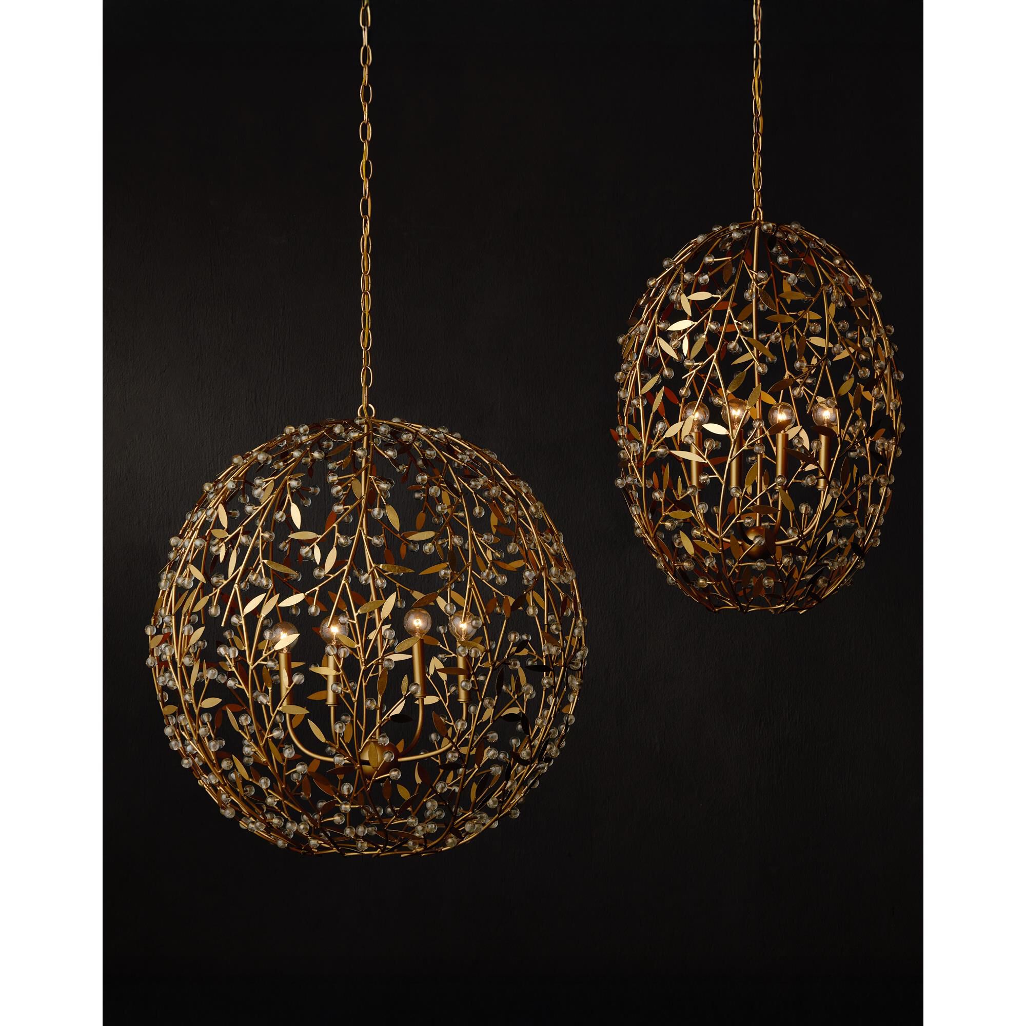 Shown in Clear, Contemporary Gold Leaf and Contemporary Gold finish