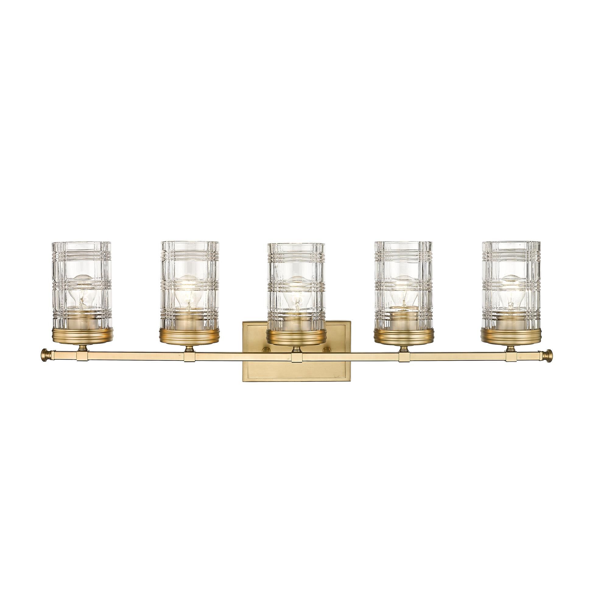 Shown in Heirloom Gold finish and Clear glass