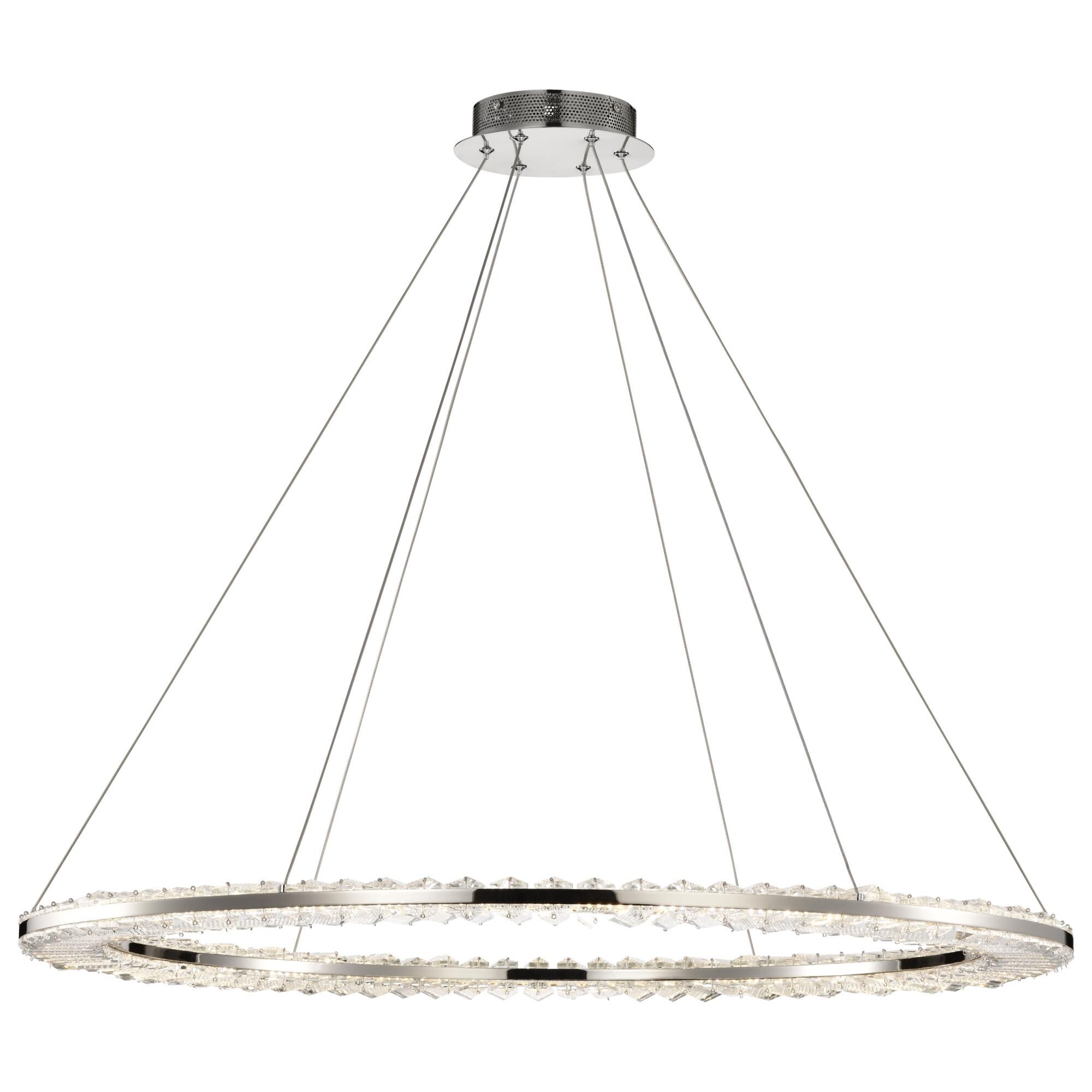 Shown in Polished Nickel finish and Clear K9 Crystal glass