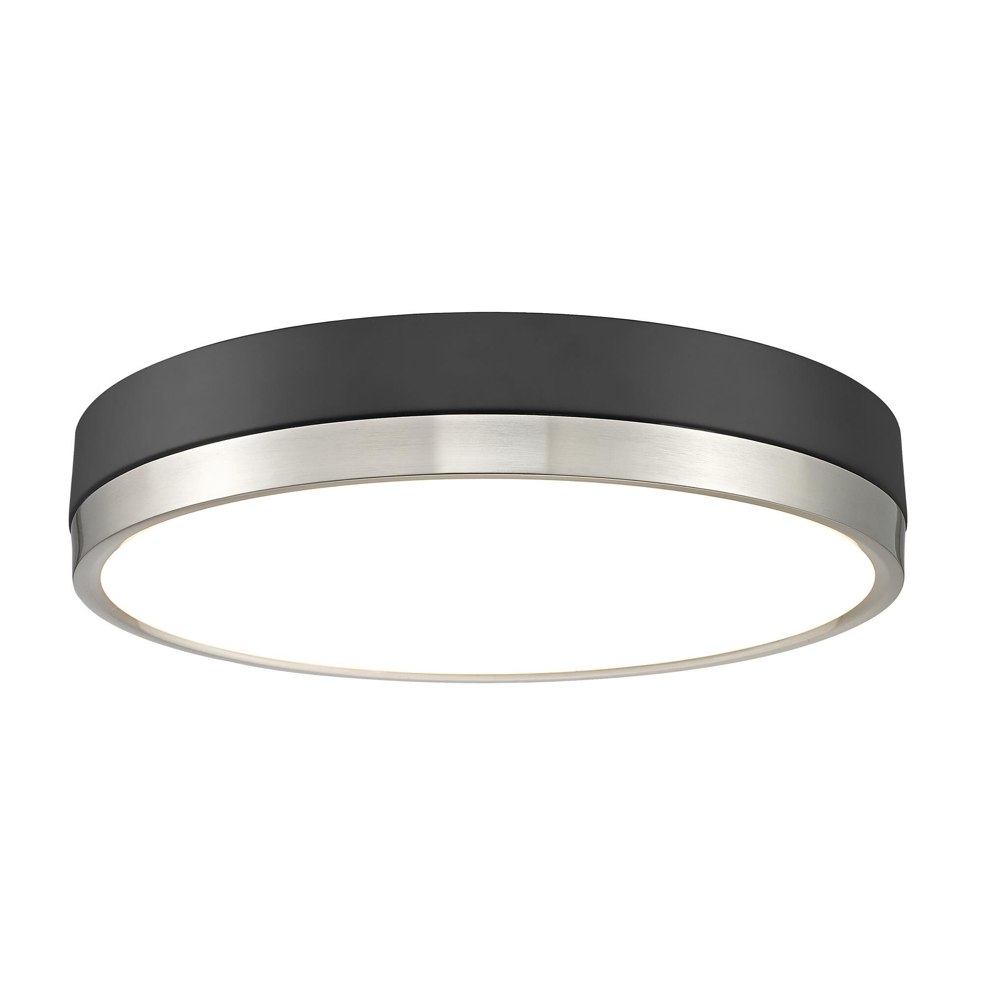Shown in Matte Black + Brushed Nickel finish and Frosted glass and Frosted shade