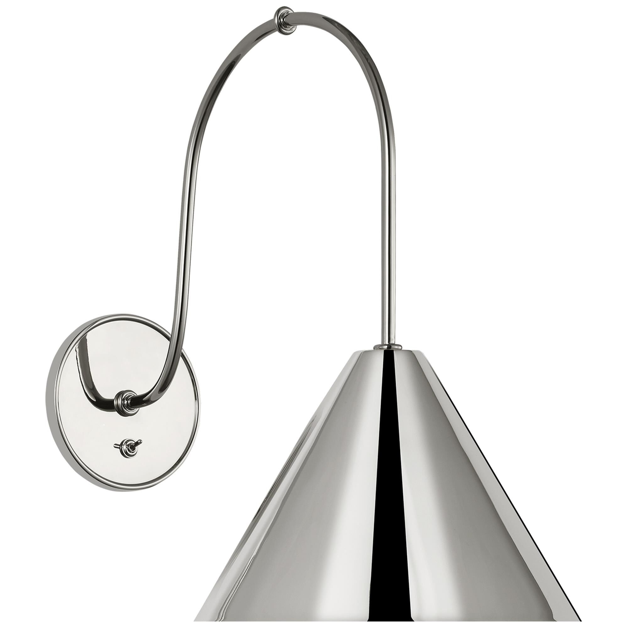 Shown in Polished Nickel finish and Polished Nickel shade