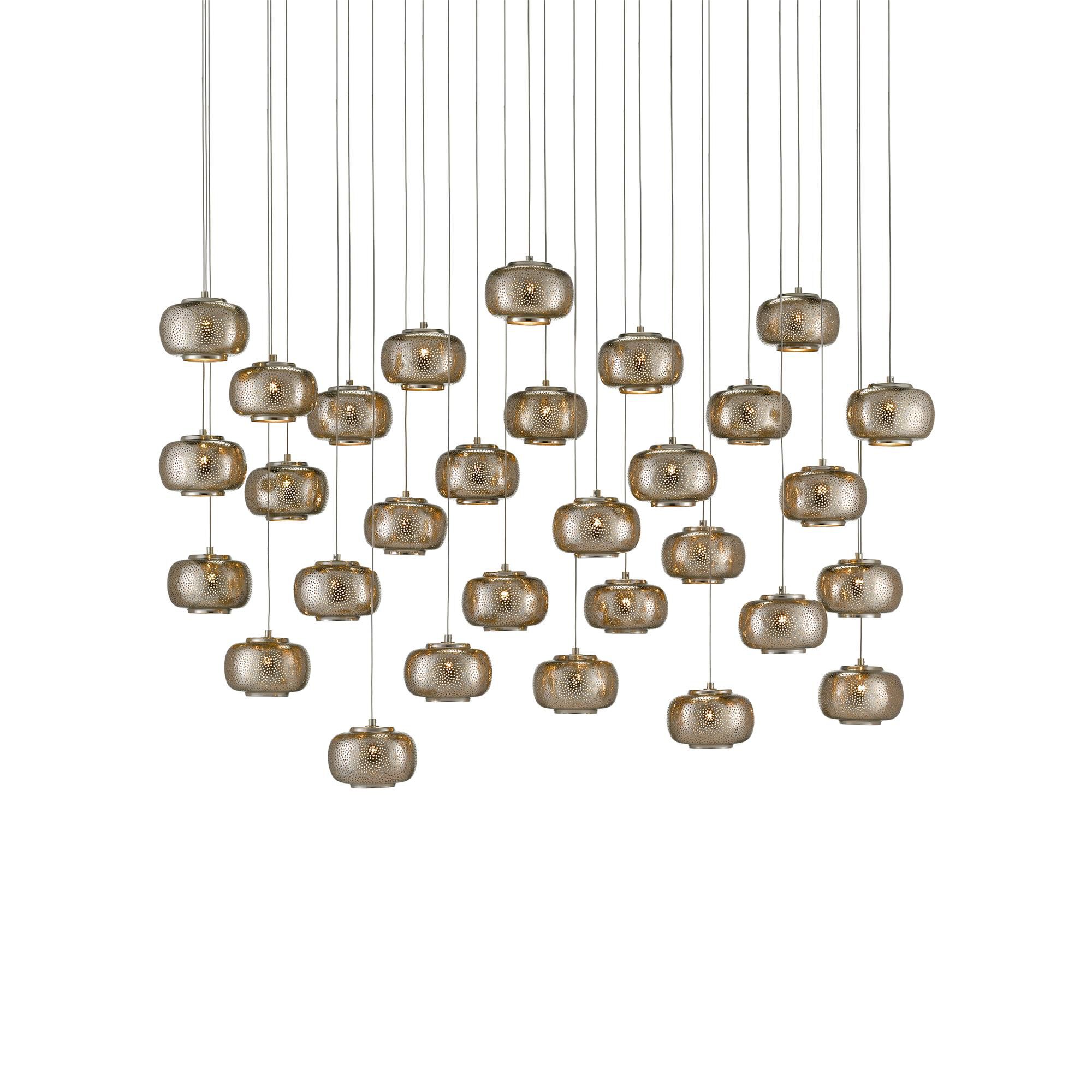Shown in Painted Silver - Nickel finish and Metal shade