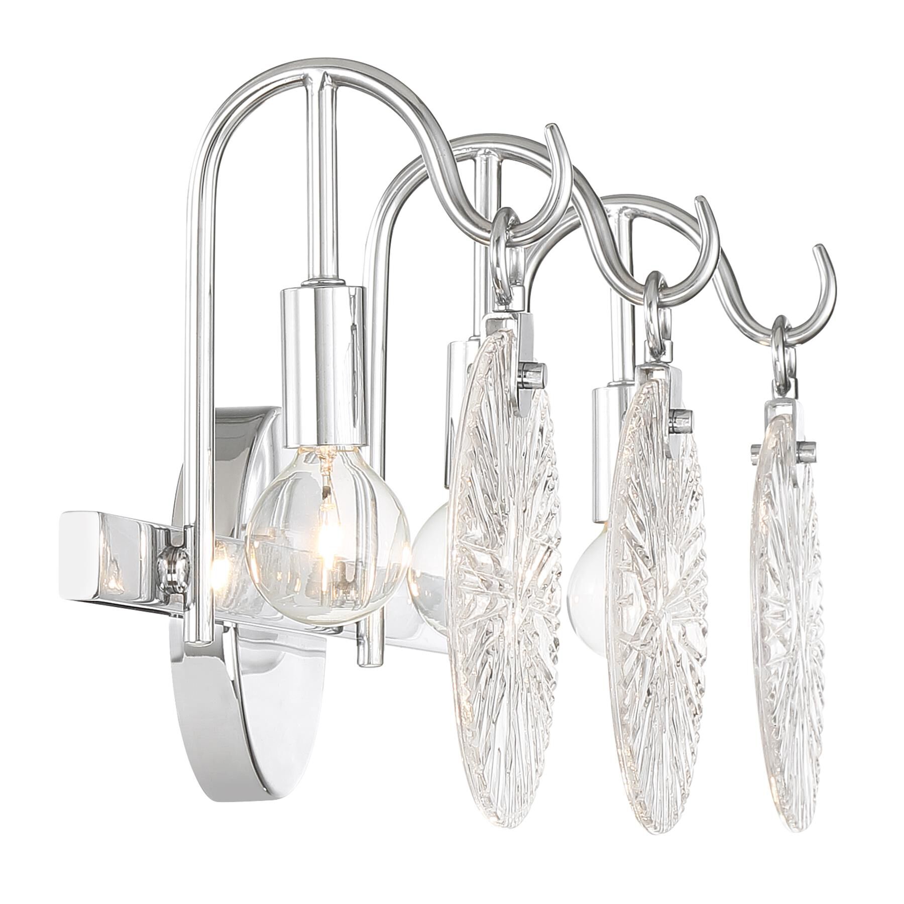 Shown in Polished Chrome finish and Clear Starburst glass