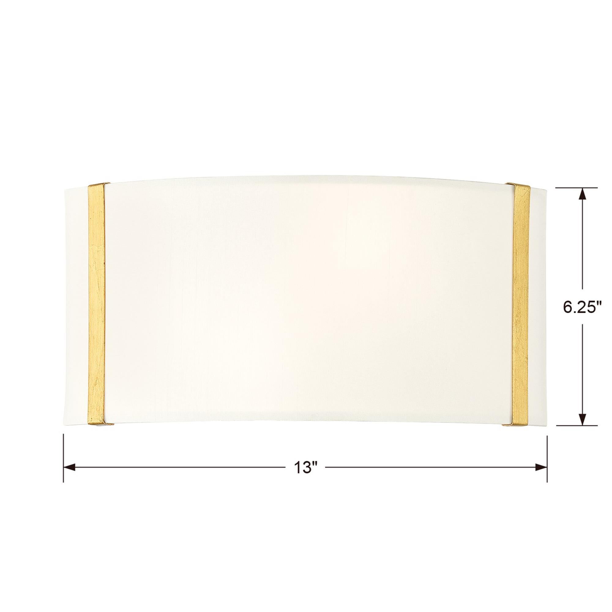 Shown in Antique Gold finish and Fabric glass and White shade