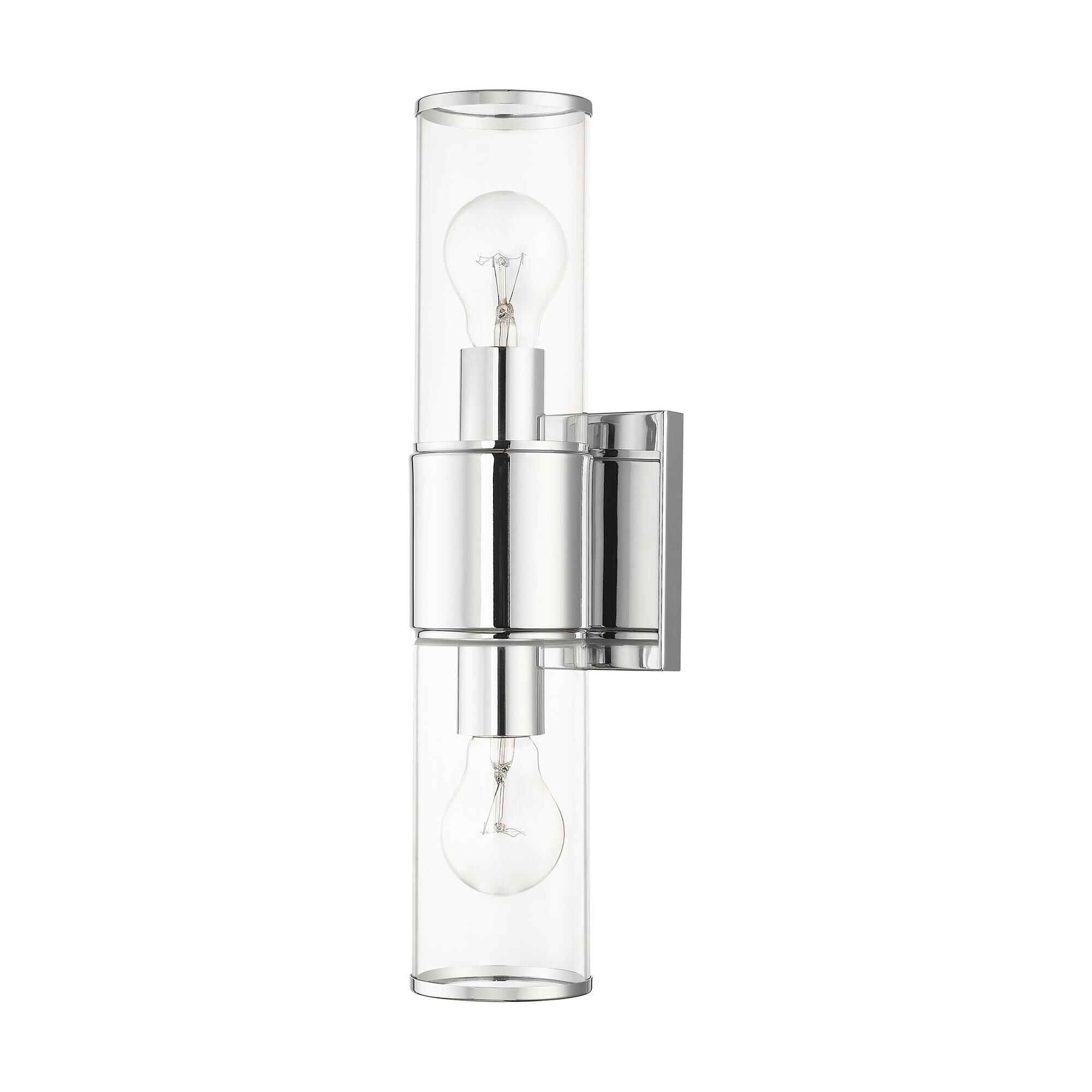 Shown in Polished Chrome finish and Clear  glass