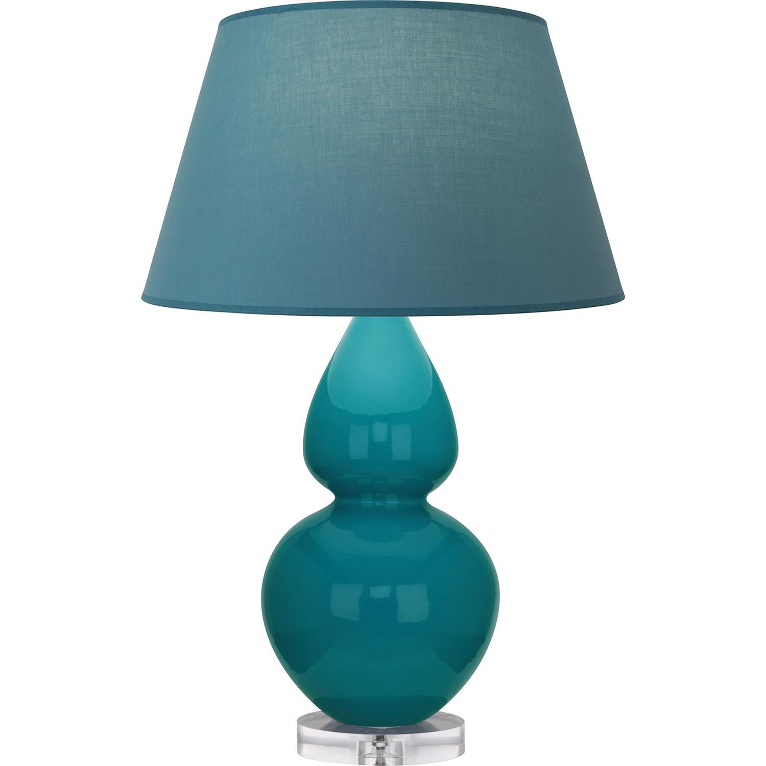 Shown in Peacock finish and Bright Blue and Gray shade and Lucite accent