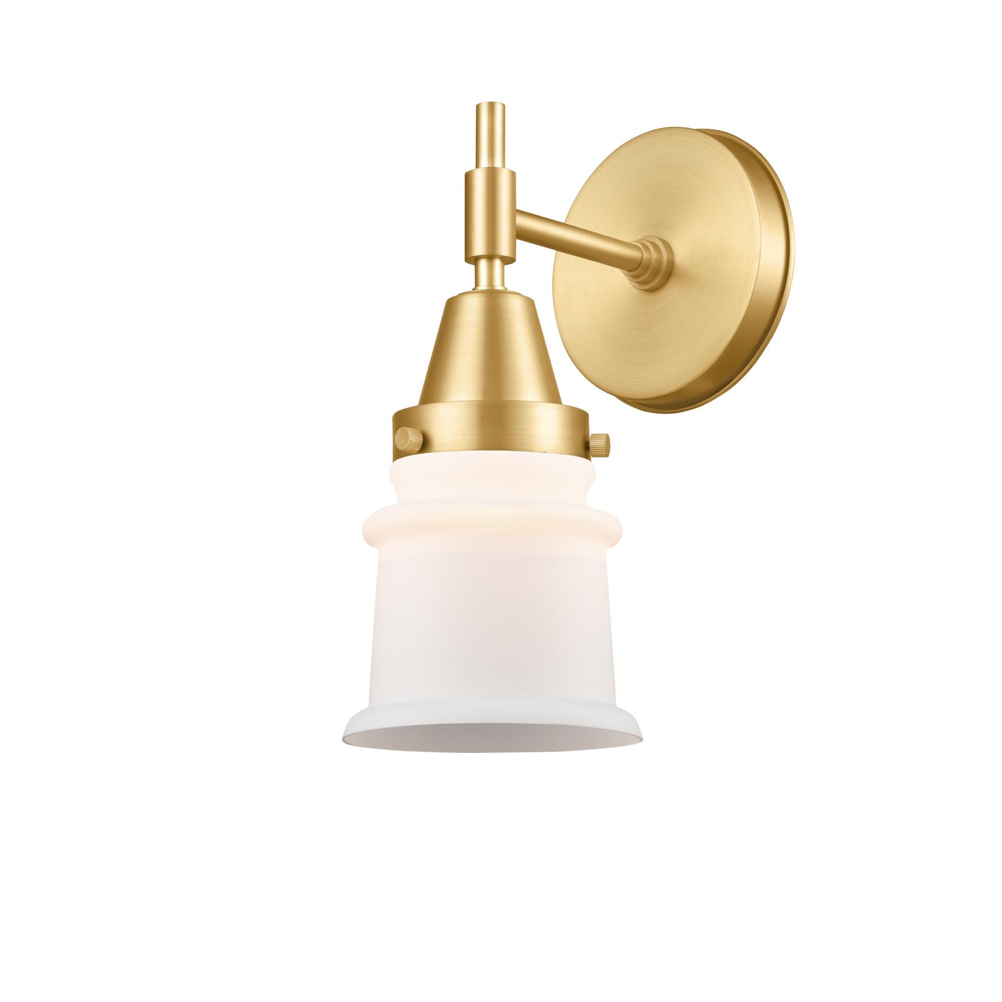 Shown in Satin Gold finish and Matte White Small Canton glass
