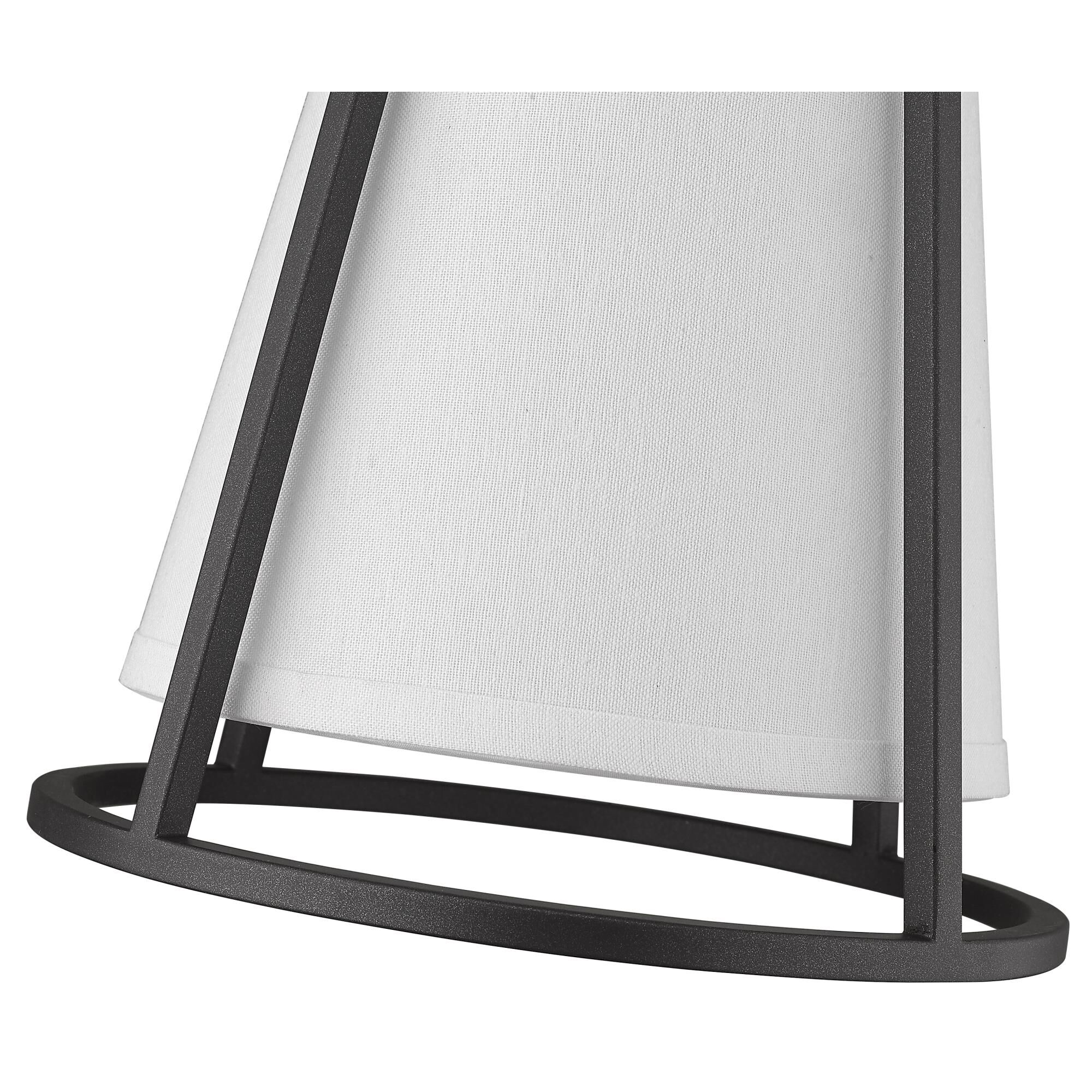 Shown in Iron Ore finish and Fabric glass and Fabric shade