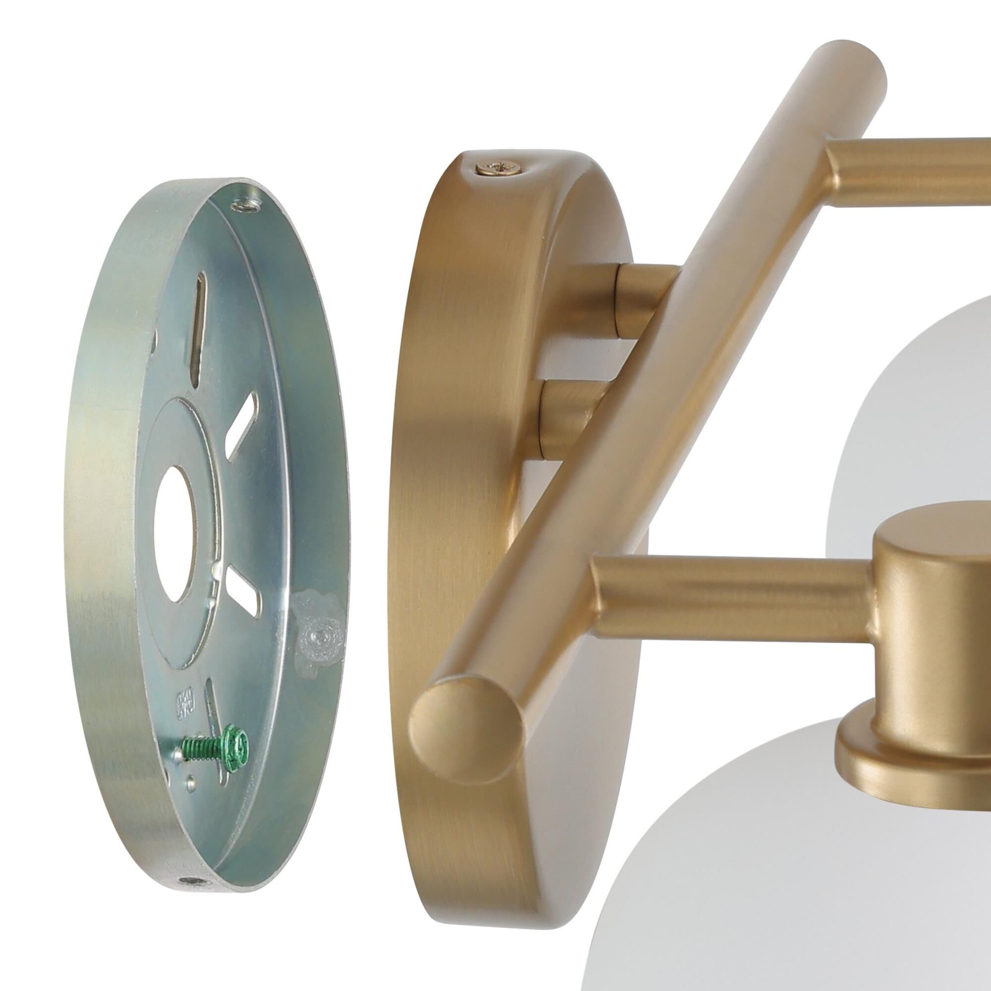 Shown in Champagne Gold finish and Etched Opal glass