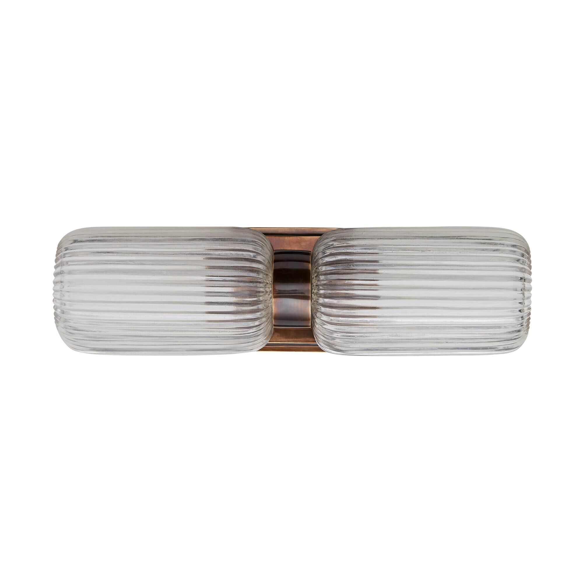 Shown in Heritage Brass finish and Clear glass