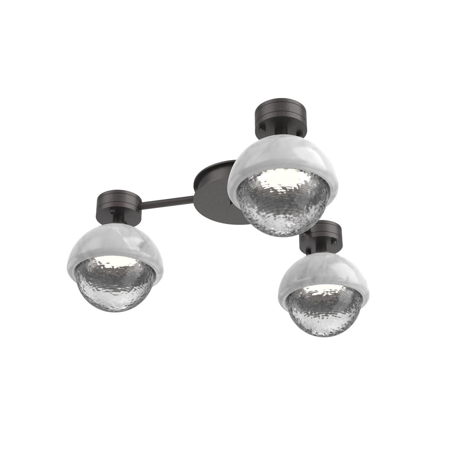 Shown in Graphite finish and Clear glass and White Marble accent