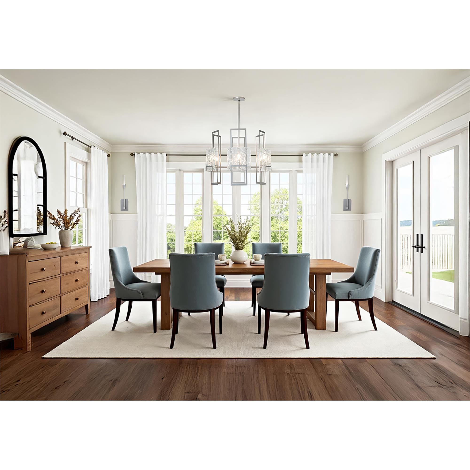 Shown in Sterling finish and Frosted Gradient glass