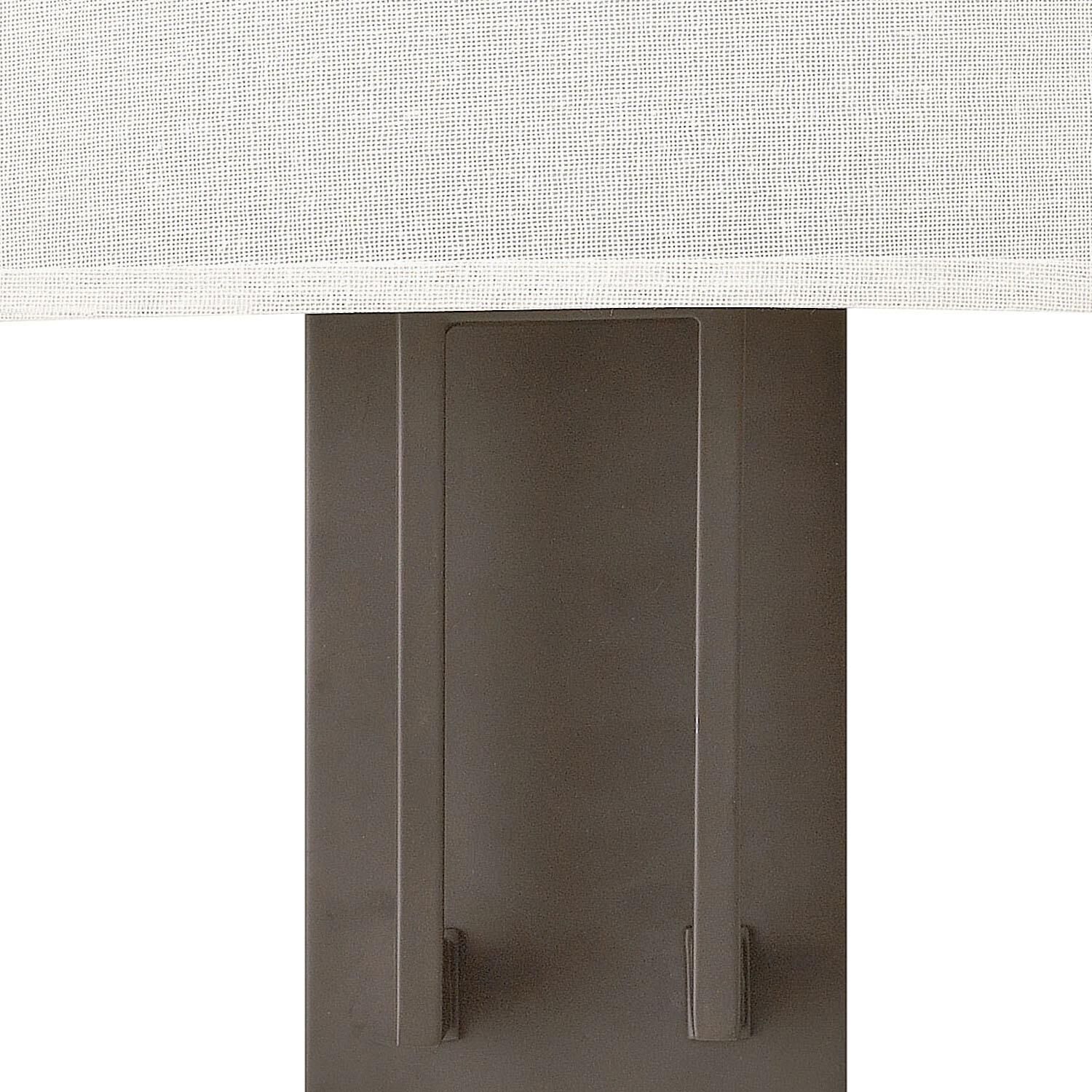 Shown in Buckeye Bronze finish and Off-White Linen Hardback shade