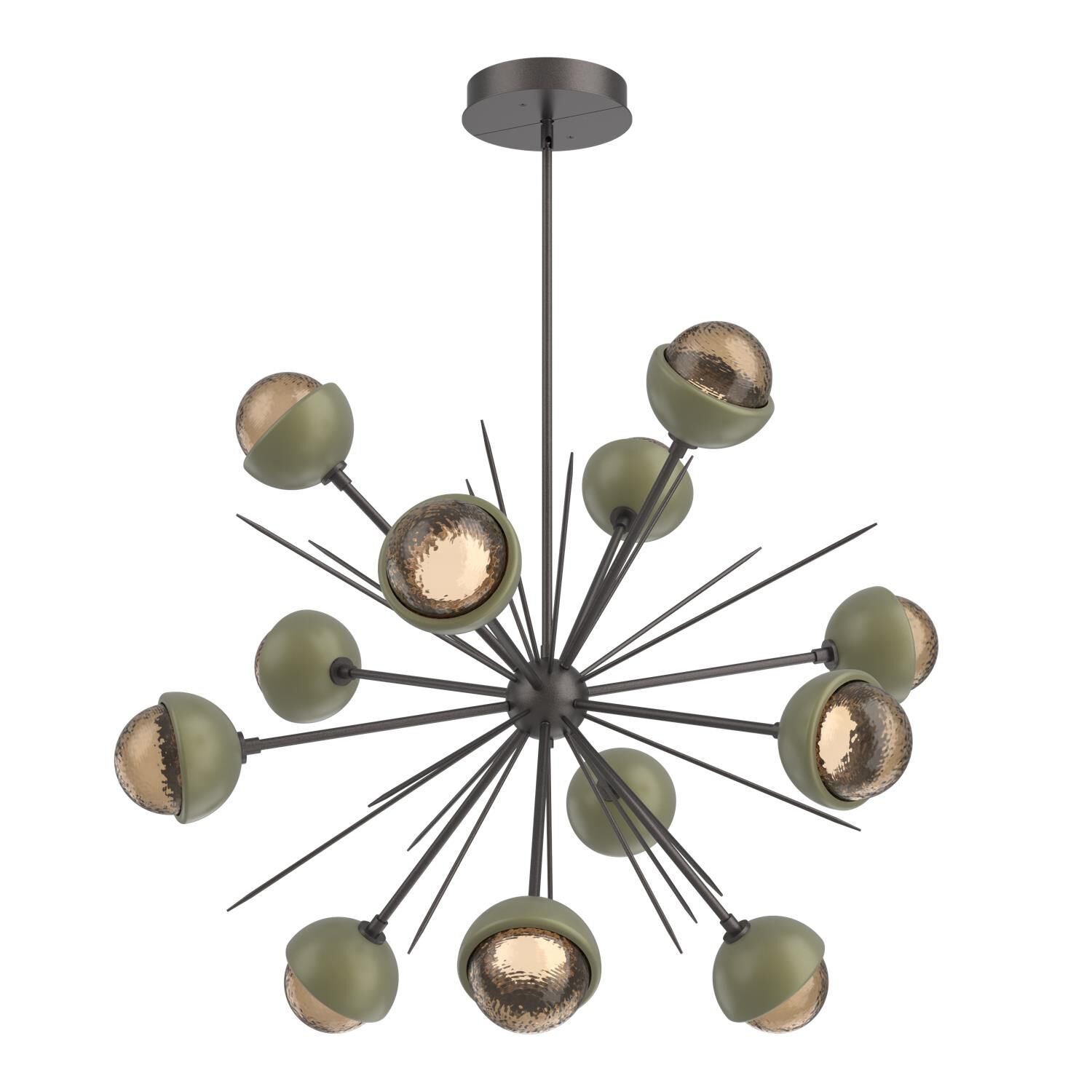 Shown in Graphite finish and Bronze glass and Sage Green accent