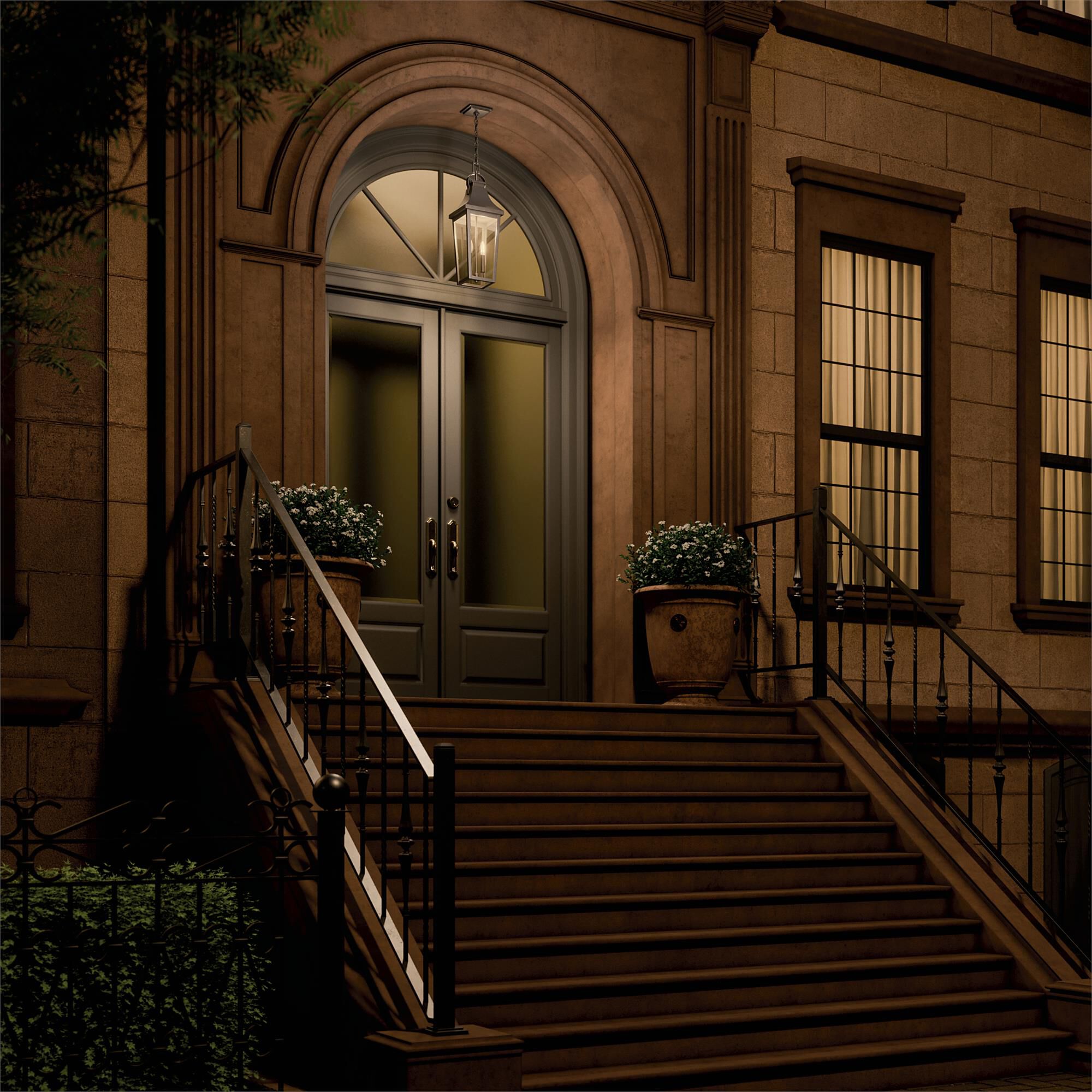 Shown in Olde Bronze finish and Clear glass