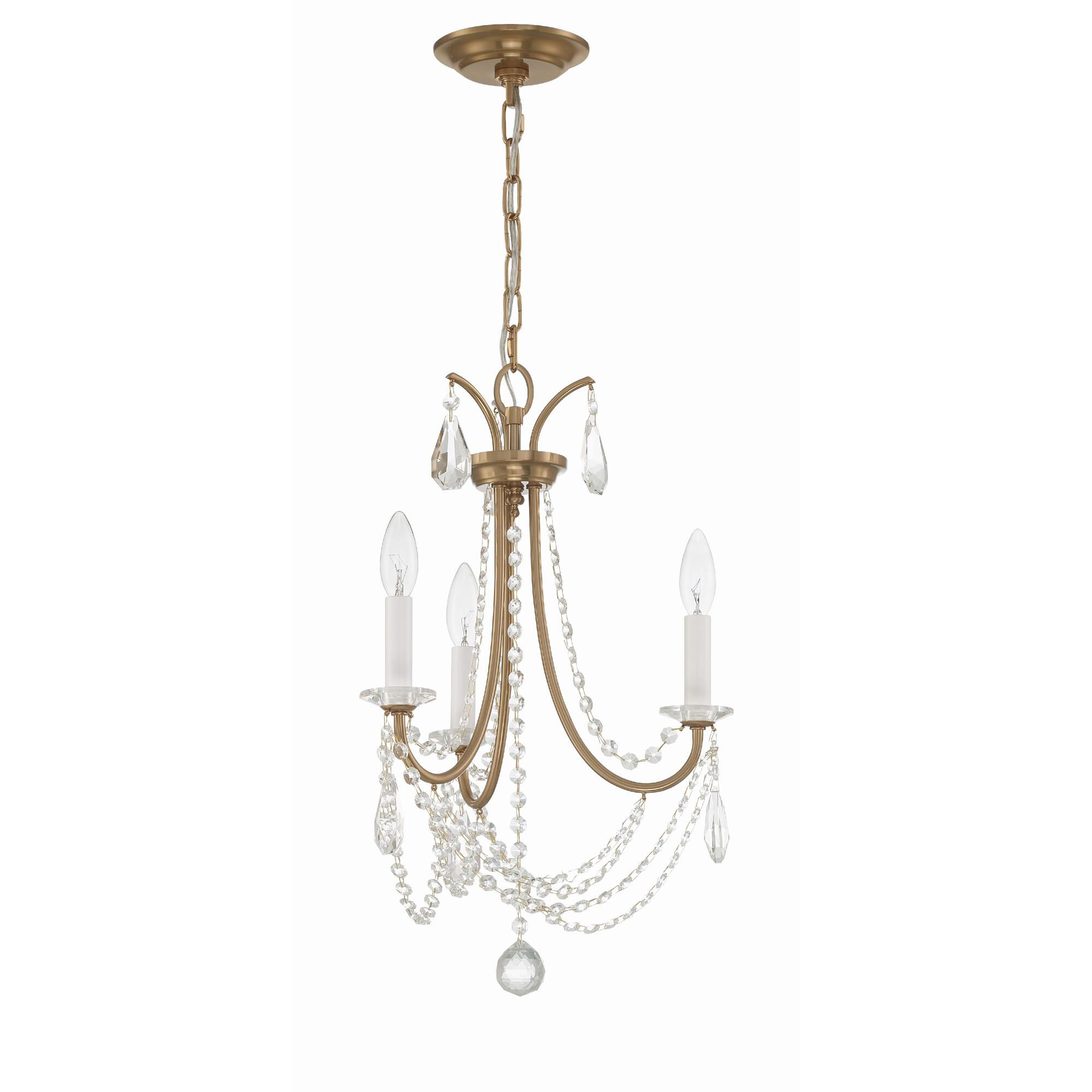 Shown in Aged Brass finish and Hand Cut crystal