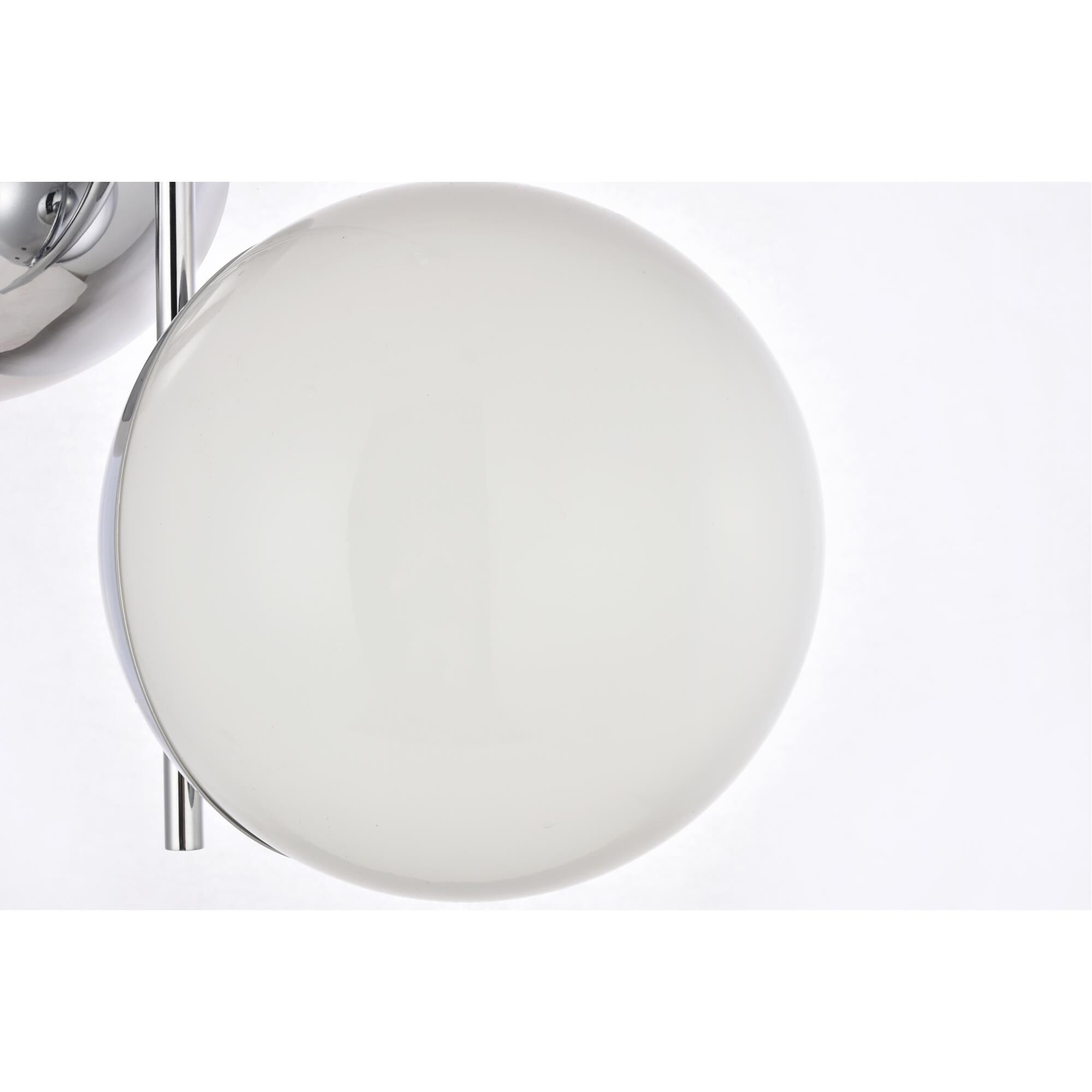 Shown in Chrome finish and Frosted White  glass