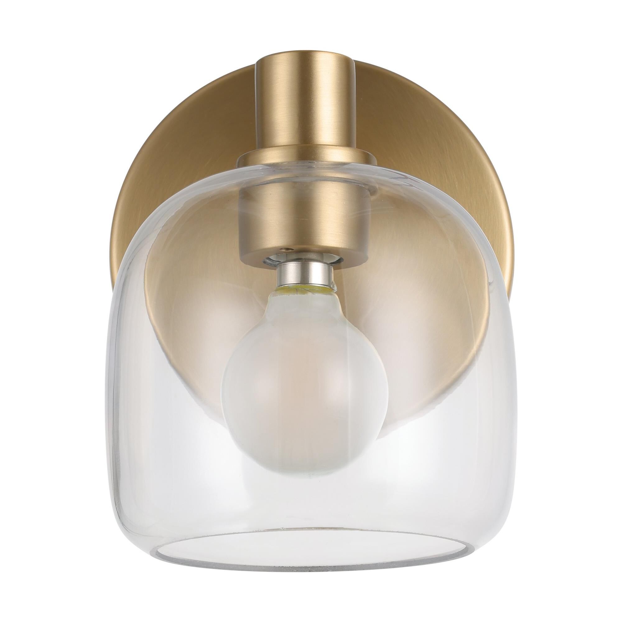 Shown in Champagne Gold finish and Clear glass