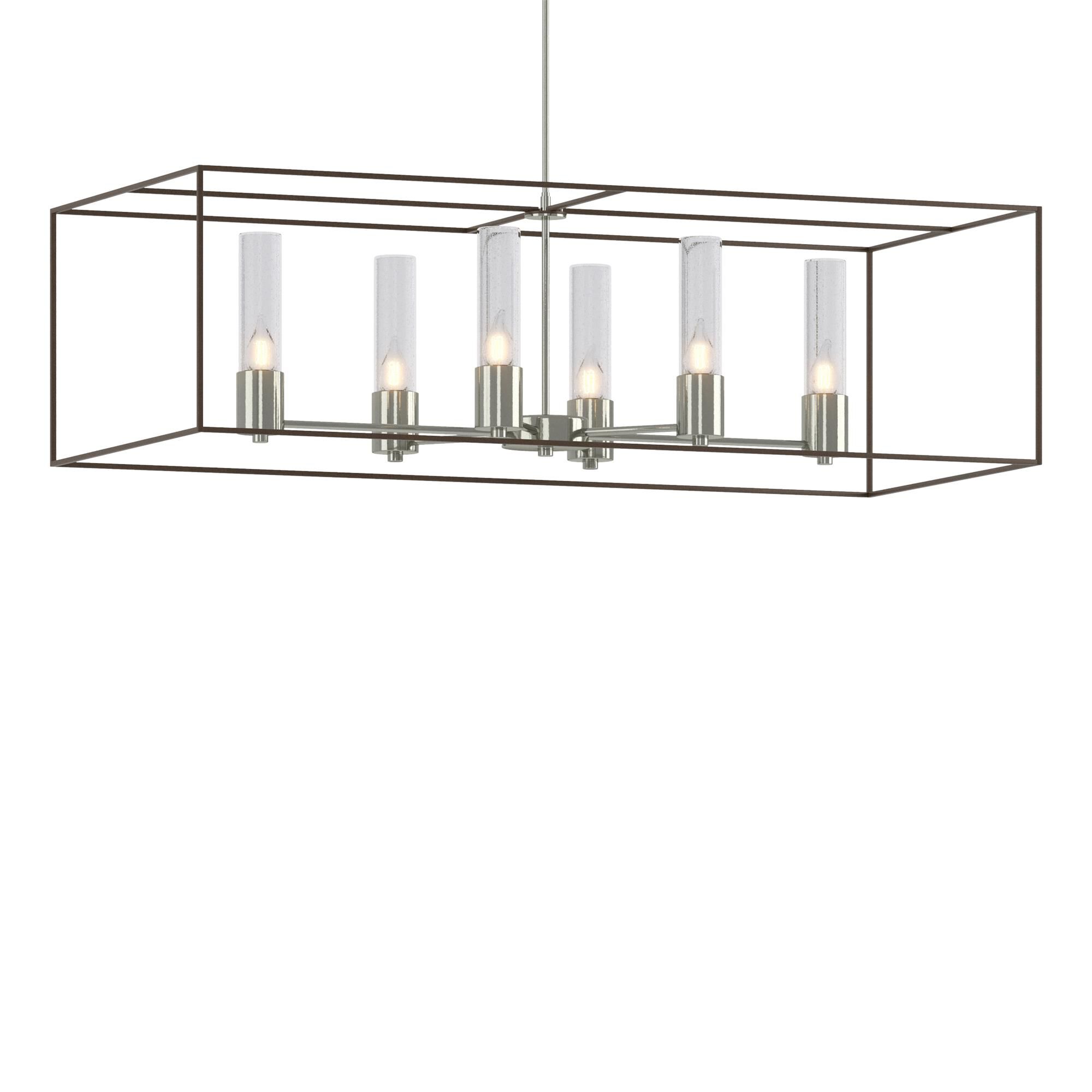 Shown in Sterling finish and Clear glass and Bronze accent