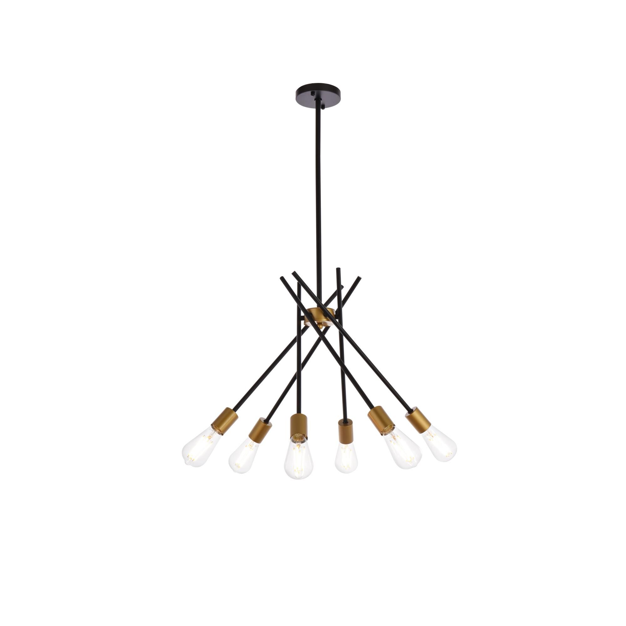 Lucca 23 Inch 6 Light Chandelier by Elegant Lighting