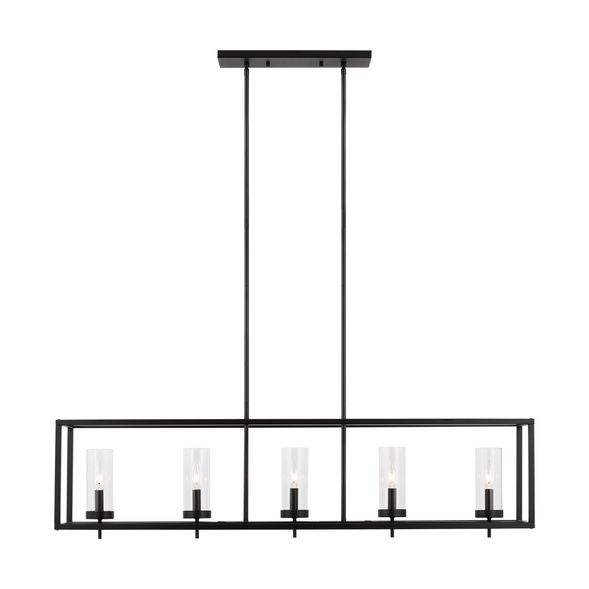 Shown in Midnight Black finish and Clear Glass s shade