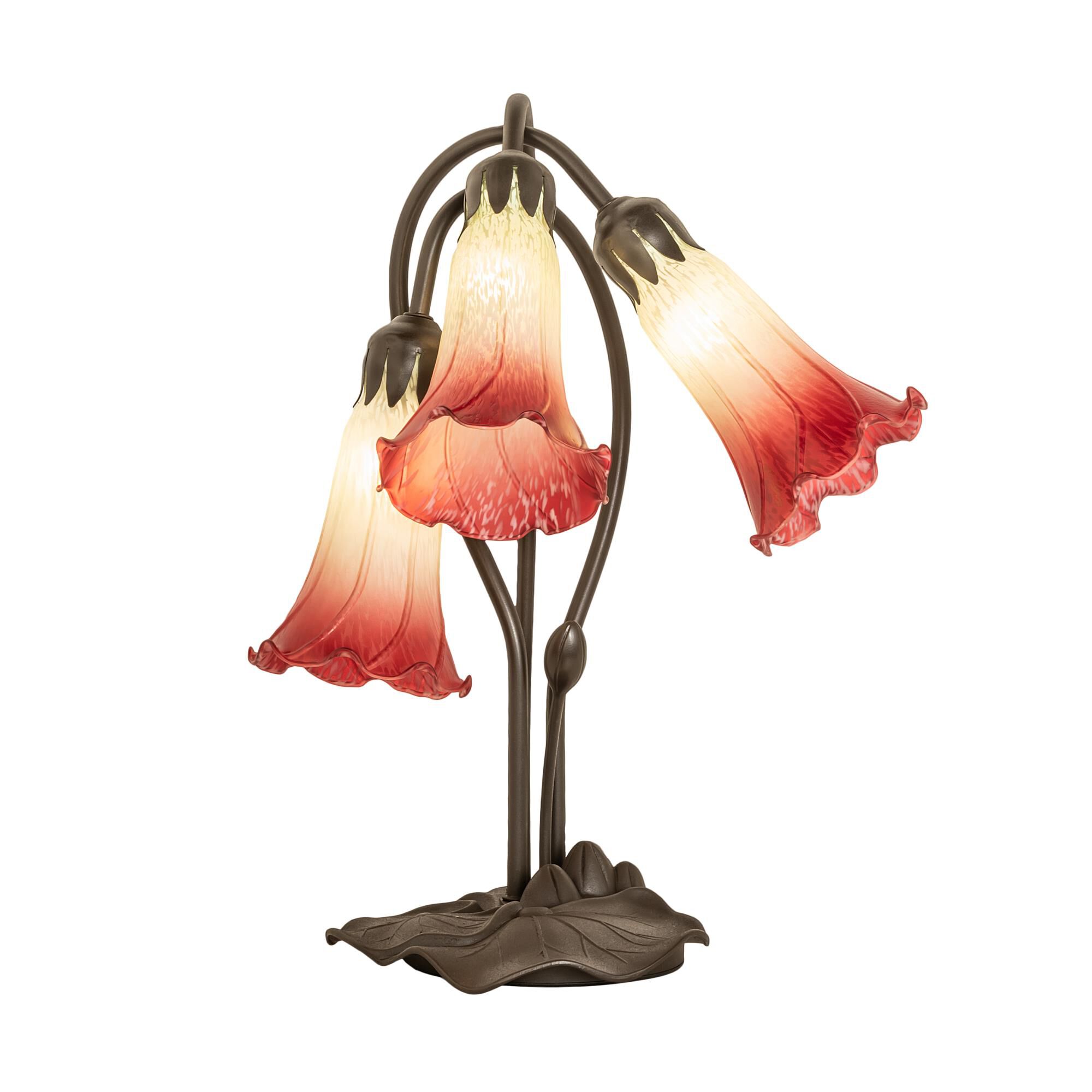 Shown in Mahogany Bronze finish and Cranberry;Green glass