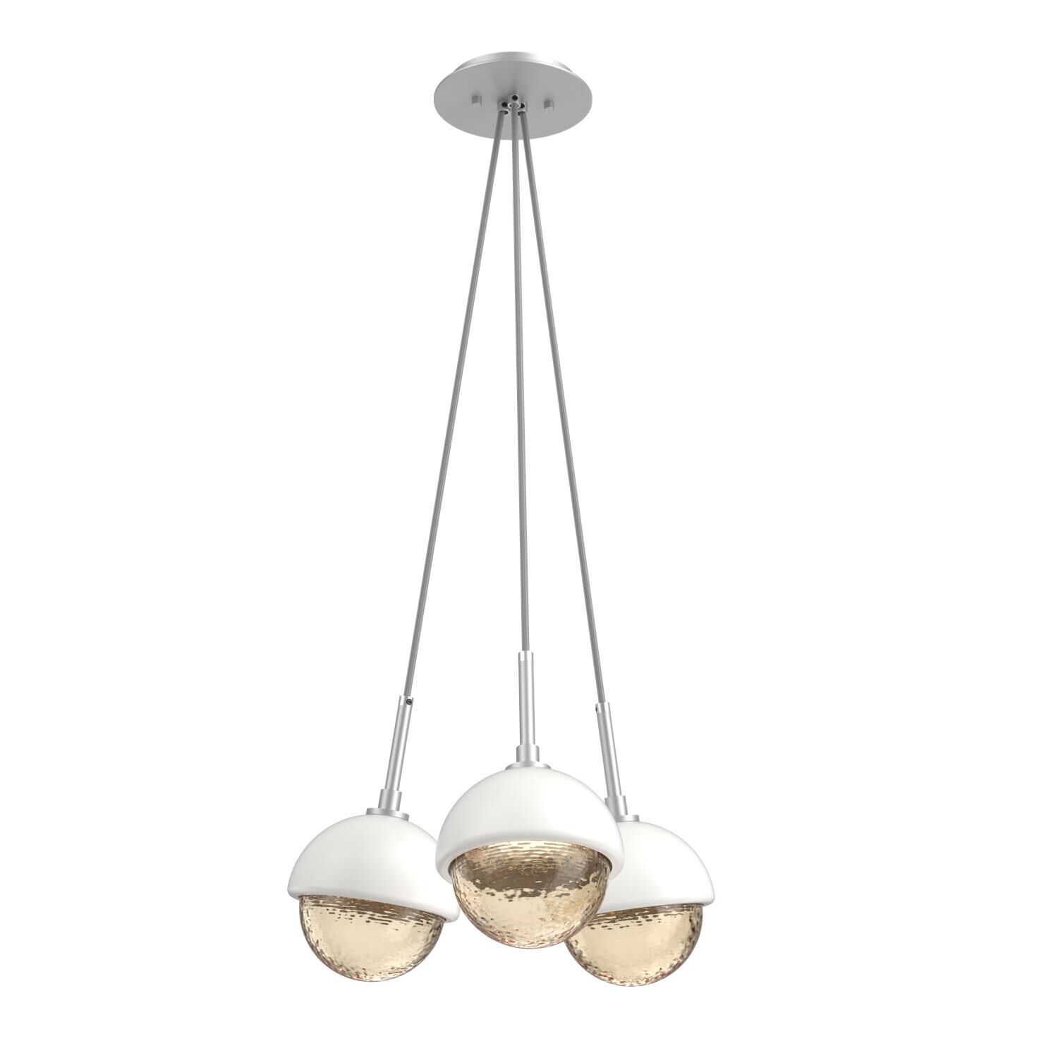Shown in Classic Silver finish and Amber glass and Salt White accent