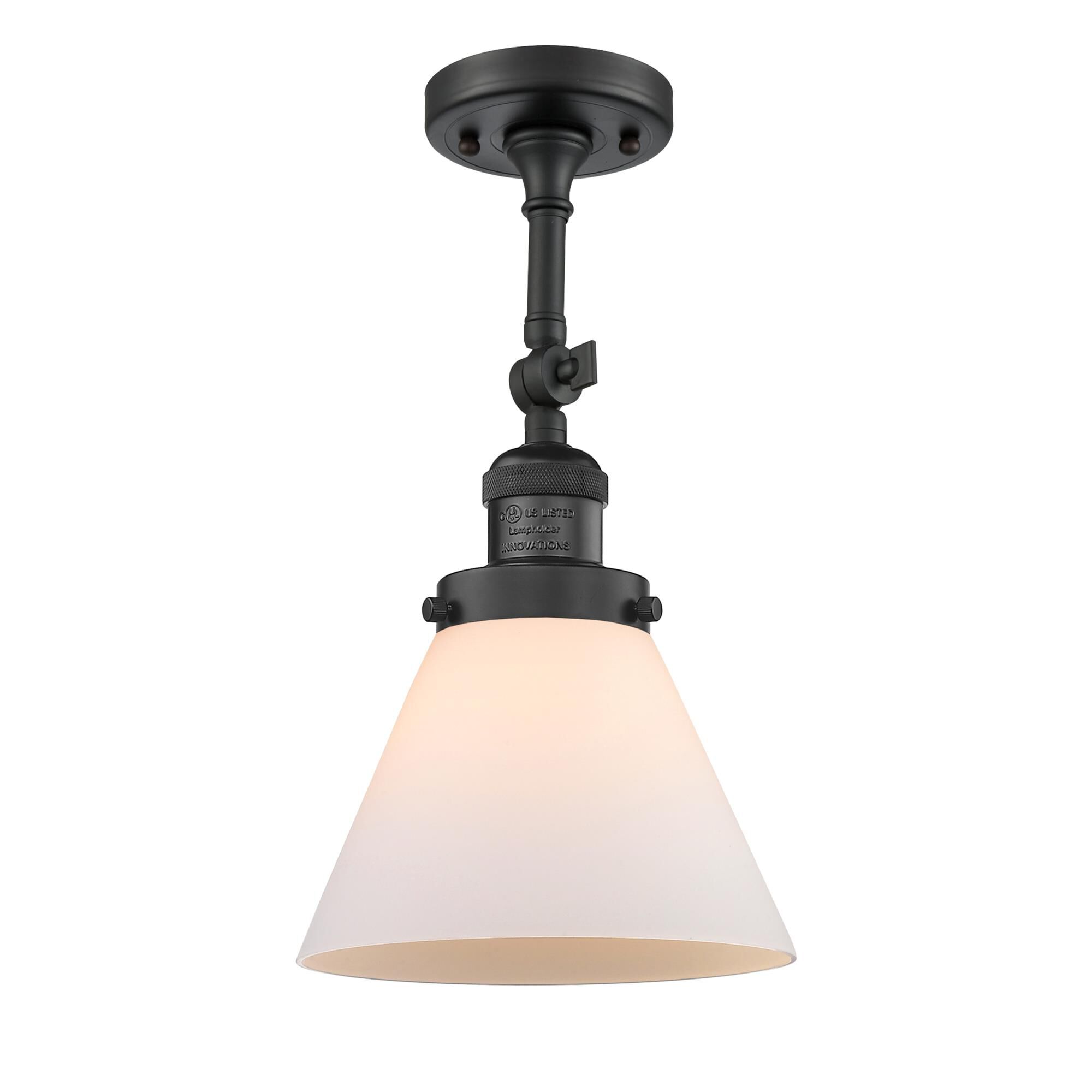 Shown in Matte Black finish and Matte White Cased glass and Brushed Satin Nickel shade and No Accent accent