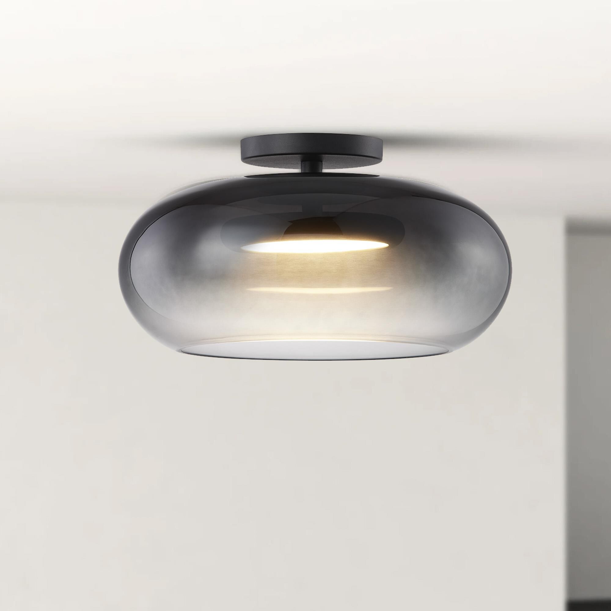 Trinity 14 Inch 1 Light LED Semi Flush Mount by Kuzco Lighting