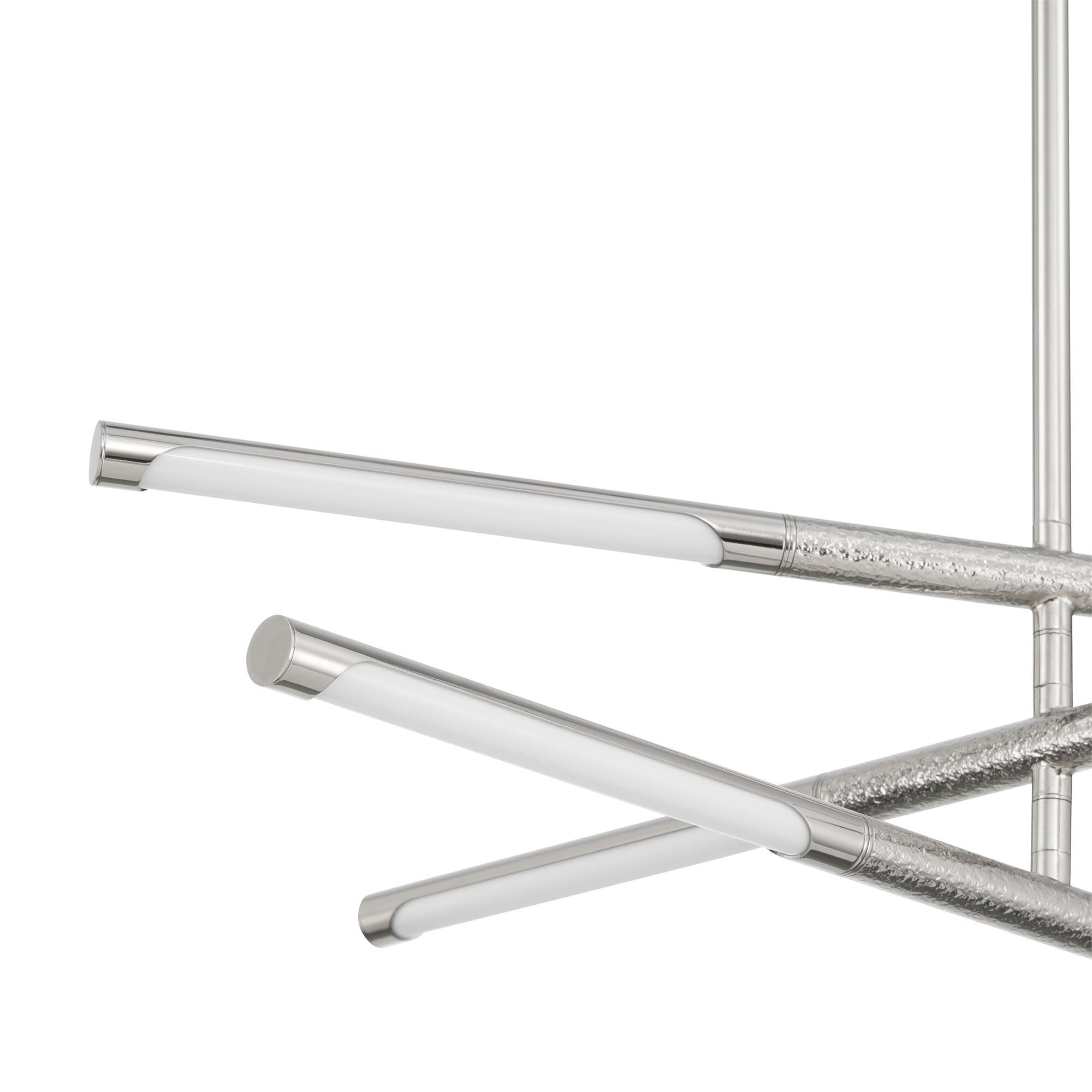 Shown in Polished Nickel finish and White glass