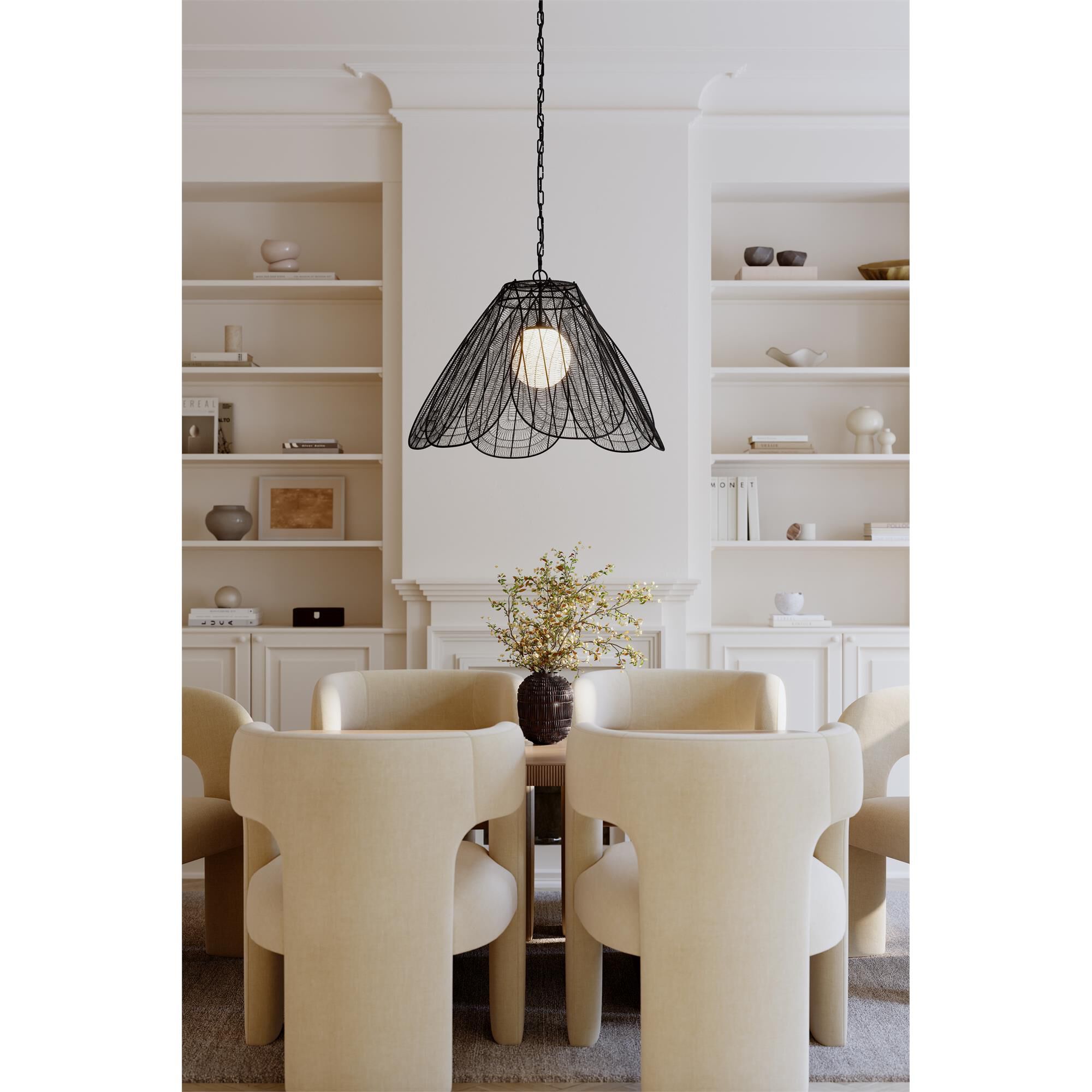 Shown in Dark Matte Black finish and Opal glass