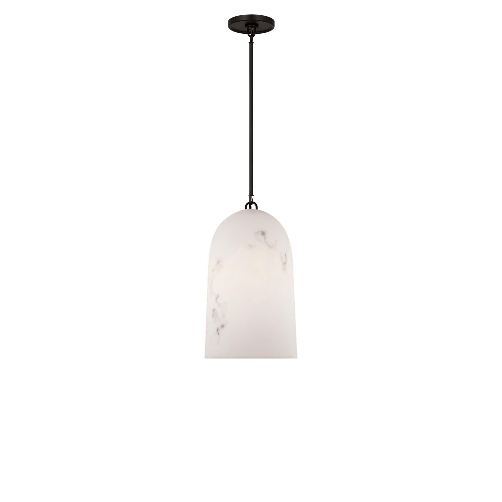 Shown in Aged Iron finish and Faux Alabaster Resin shade