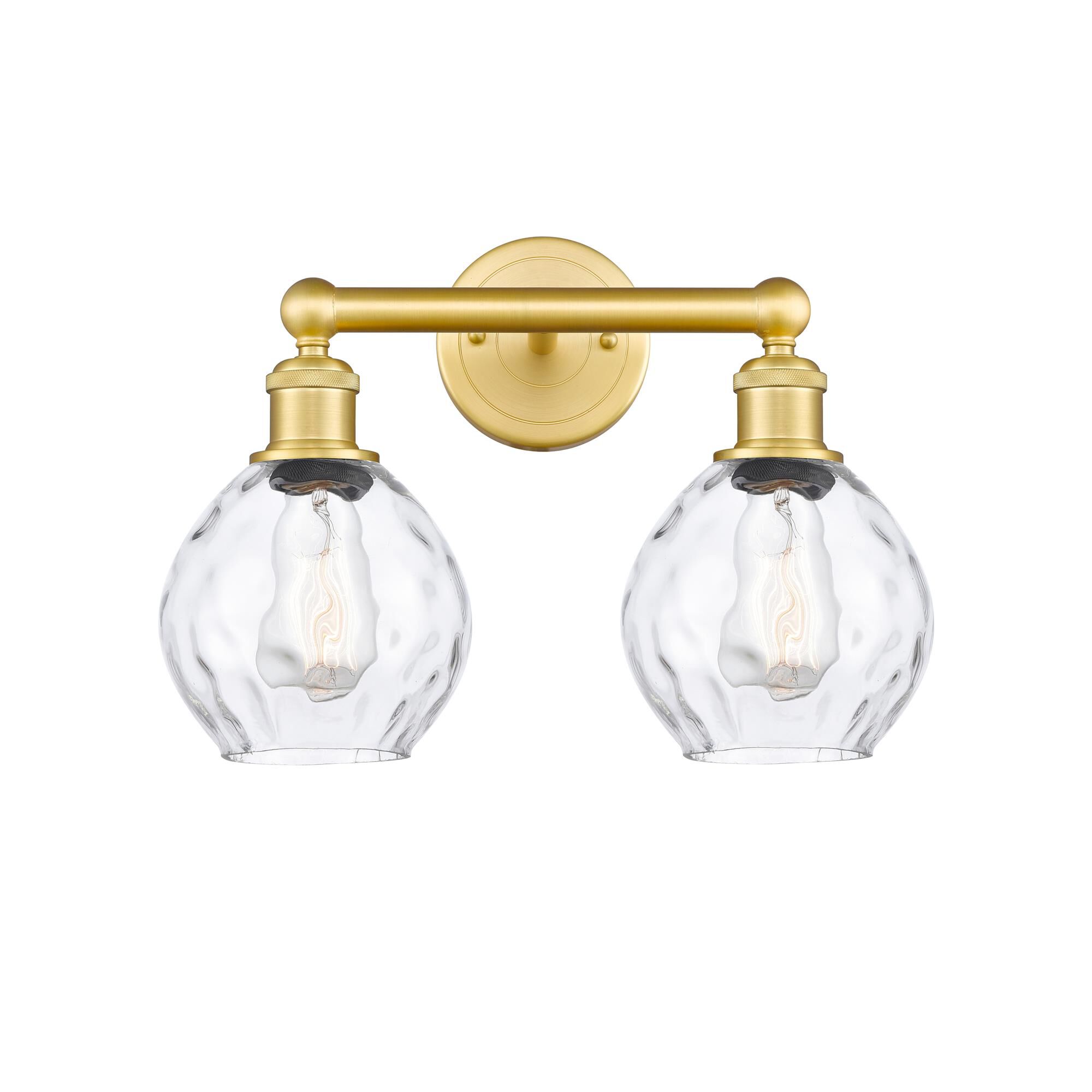 Shown in Satin Gold finish and Clear glass