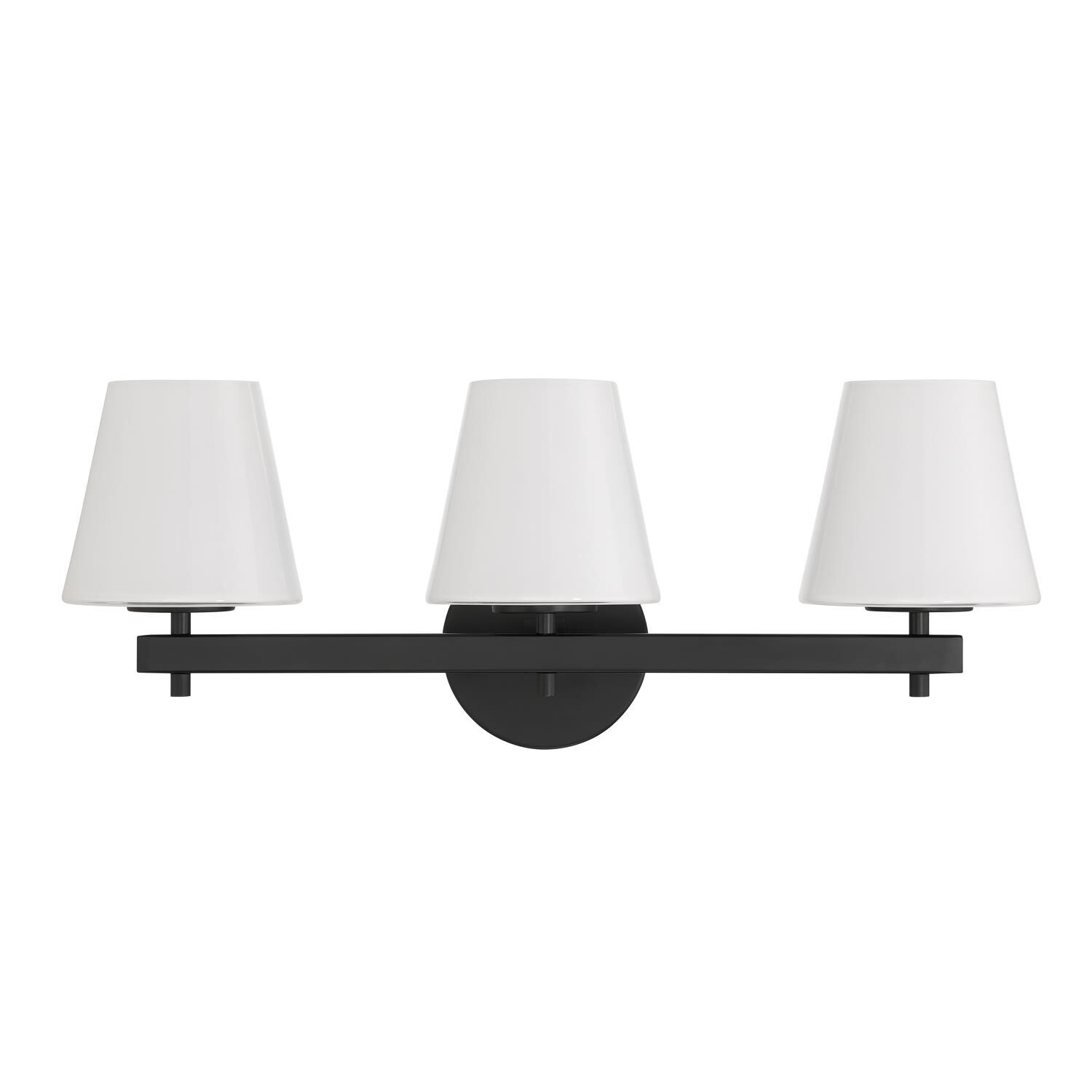 Shown in Black finish and Glass shade
