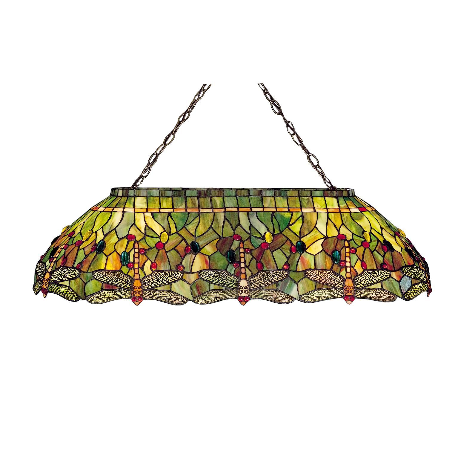 Tiffany Hanginghead Dragonfly 40 Inch 6 Light Linear Suspension Light by Meyda Lighting