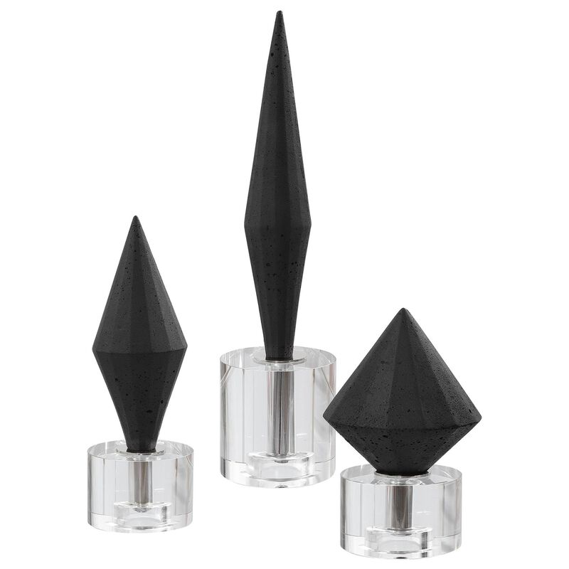 Uttermost Alize Black Sculptures,, S/3 Other Table Accent by Uttermost