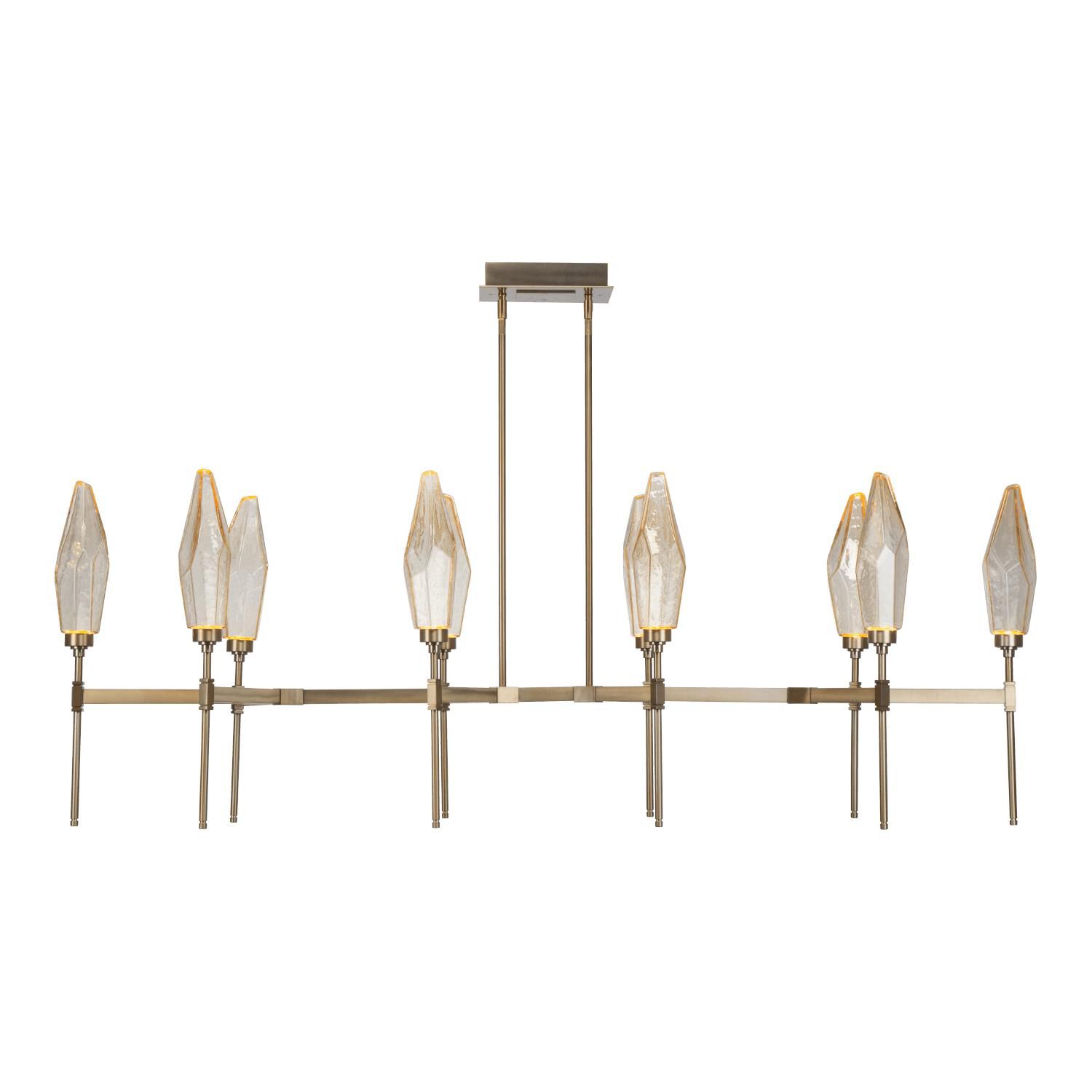 Rock Crystal Linear Suspension Light by Hammerton Studio