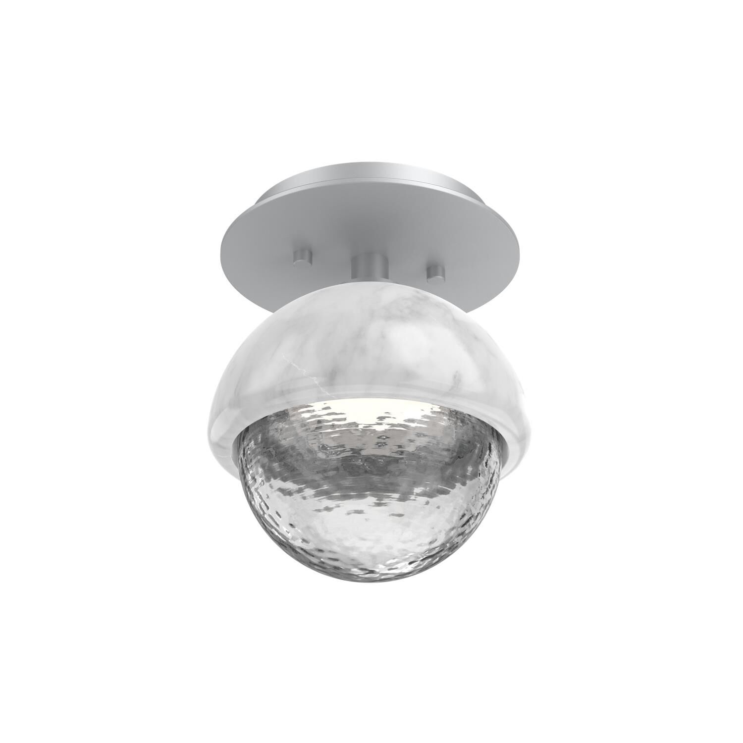 Shown in Classic Silver finish and Clear glass and White Marble accent