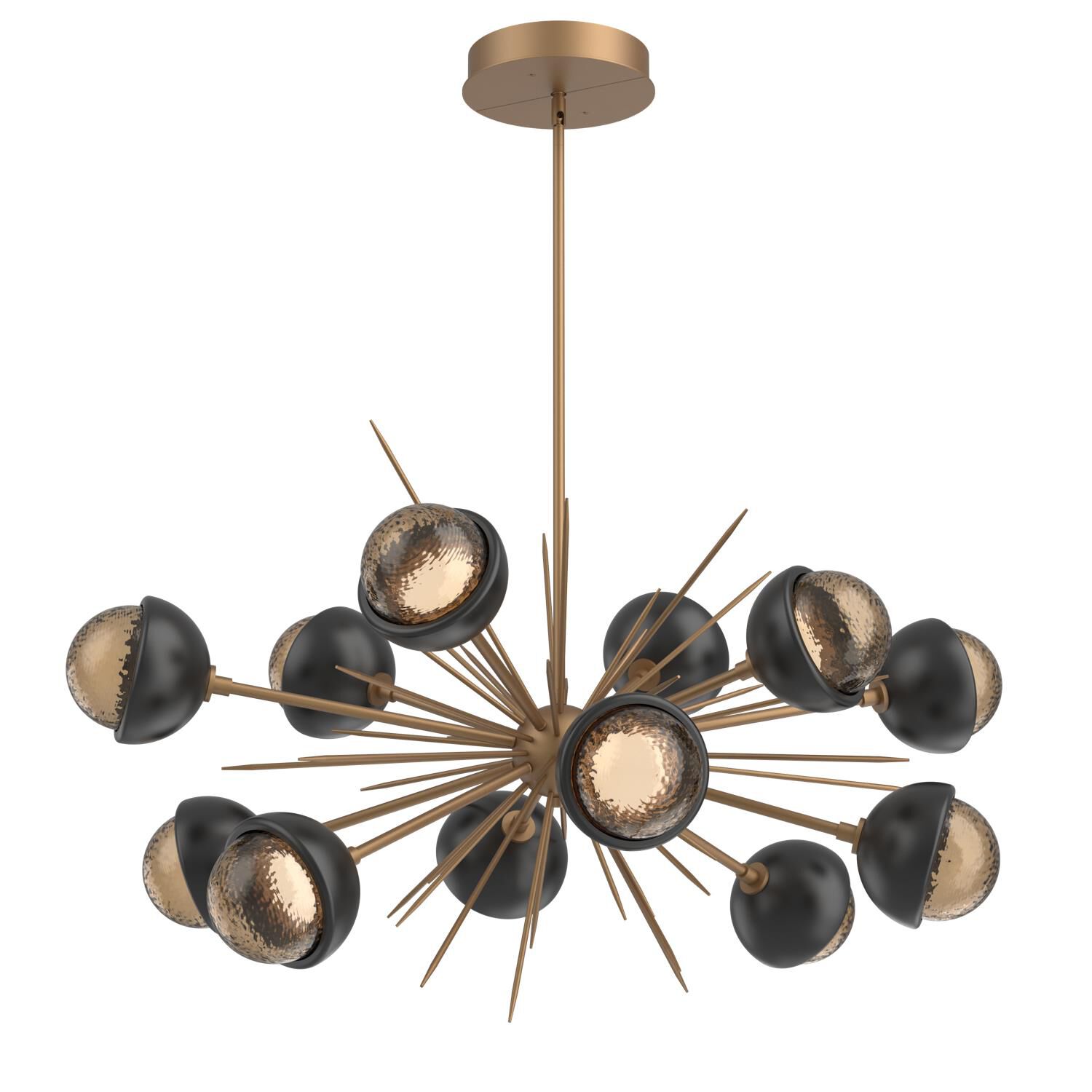 Shown in Novel Brass finish and Bronze glass and Matte Black accent