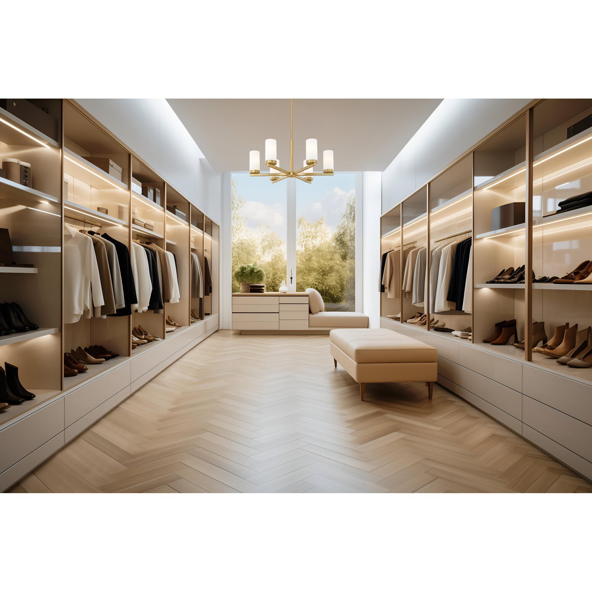 Shown in Modern Gold finish and White glass