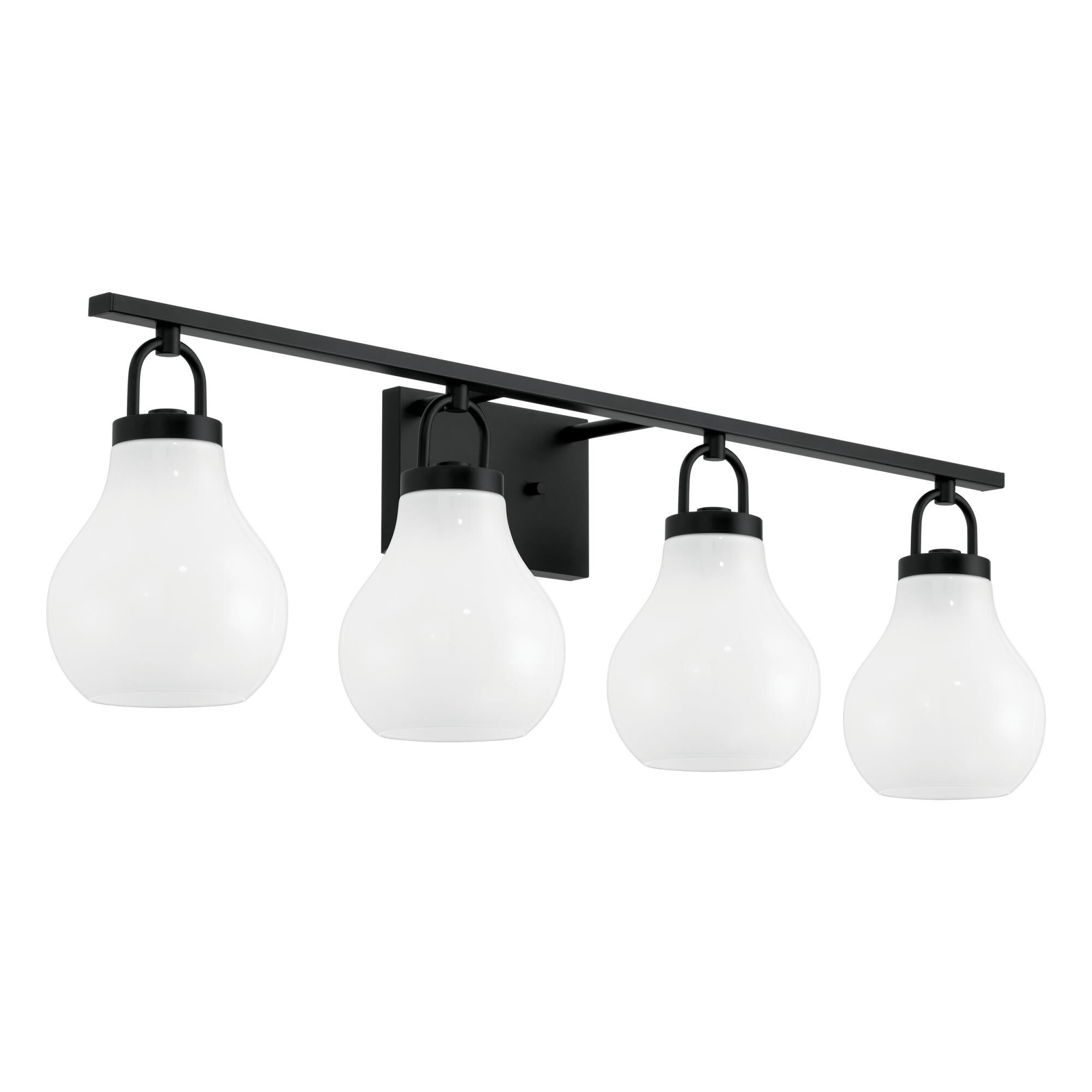 Shown in Matte Black finish and Opal glass