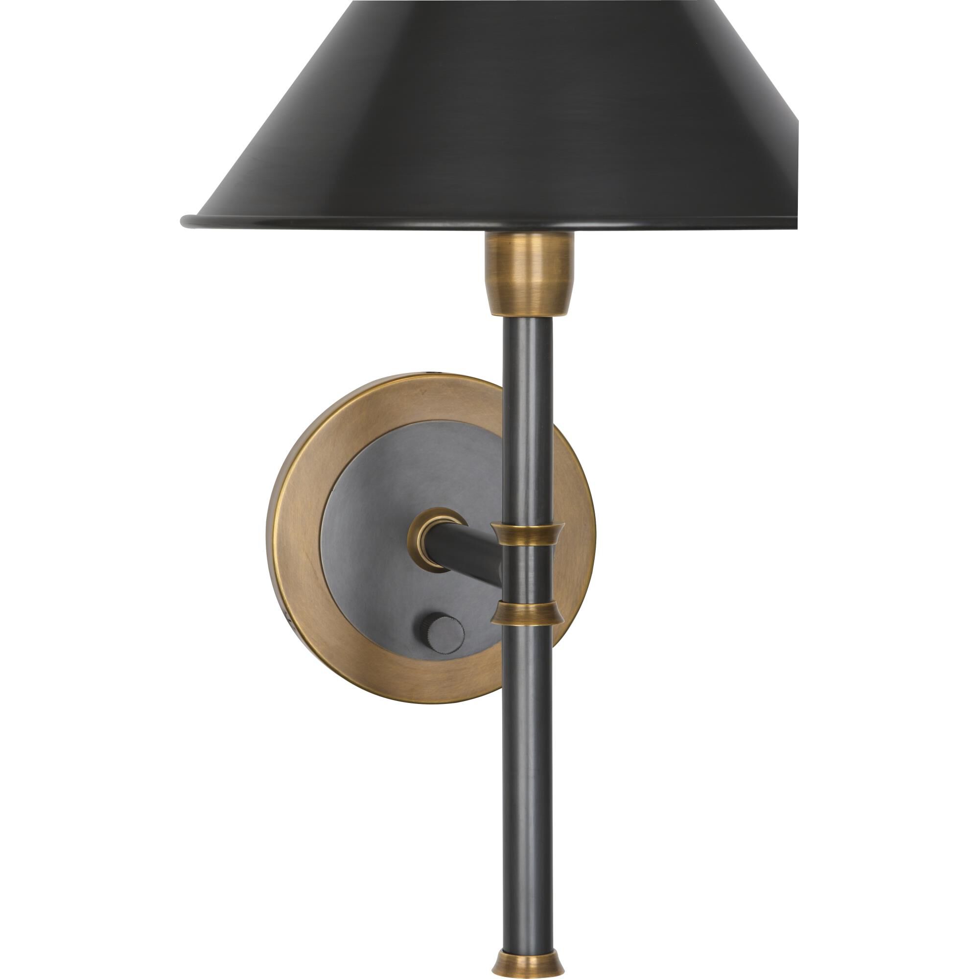 Shown in Deep Patina Bronze  W/ Warm Brass Accents And Metal Shade finish and Metal shade