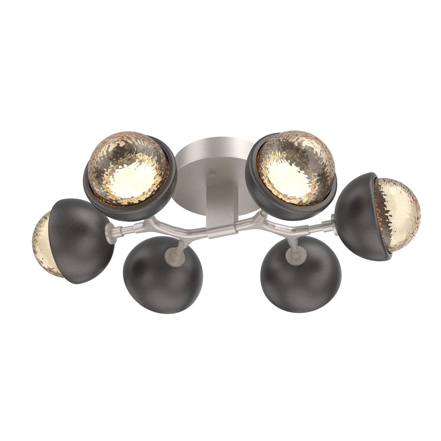 Shown in Beige Silver finish and Amber glass and Graphite accent