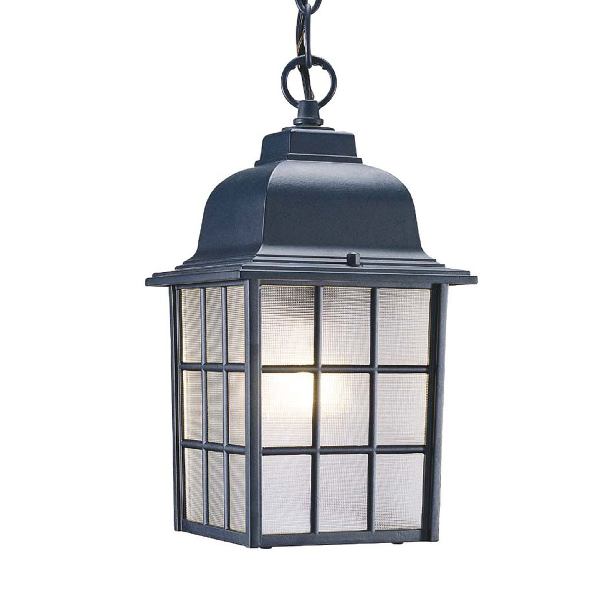 Shown in Matte Black finish and Frosted glass and Frosted Glass Panes shade
