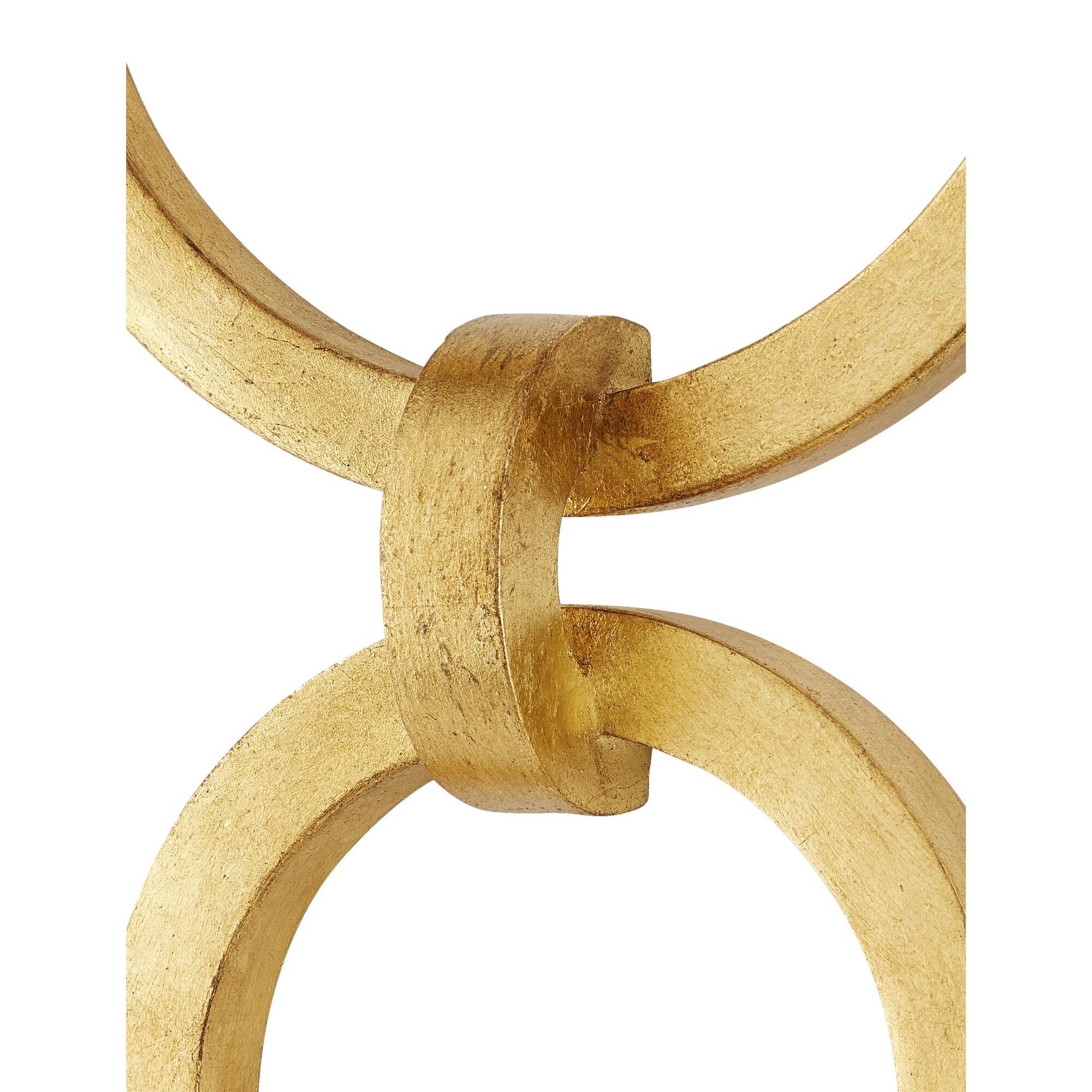 Shown in Gesso White and Contemporary Gold Leaf finish and Metal shade