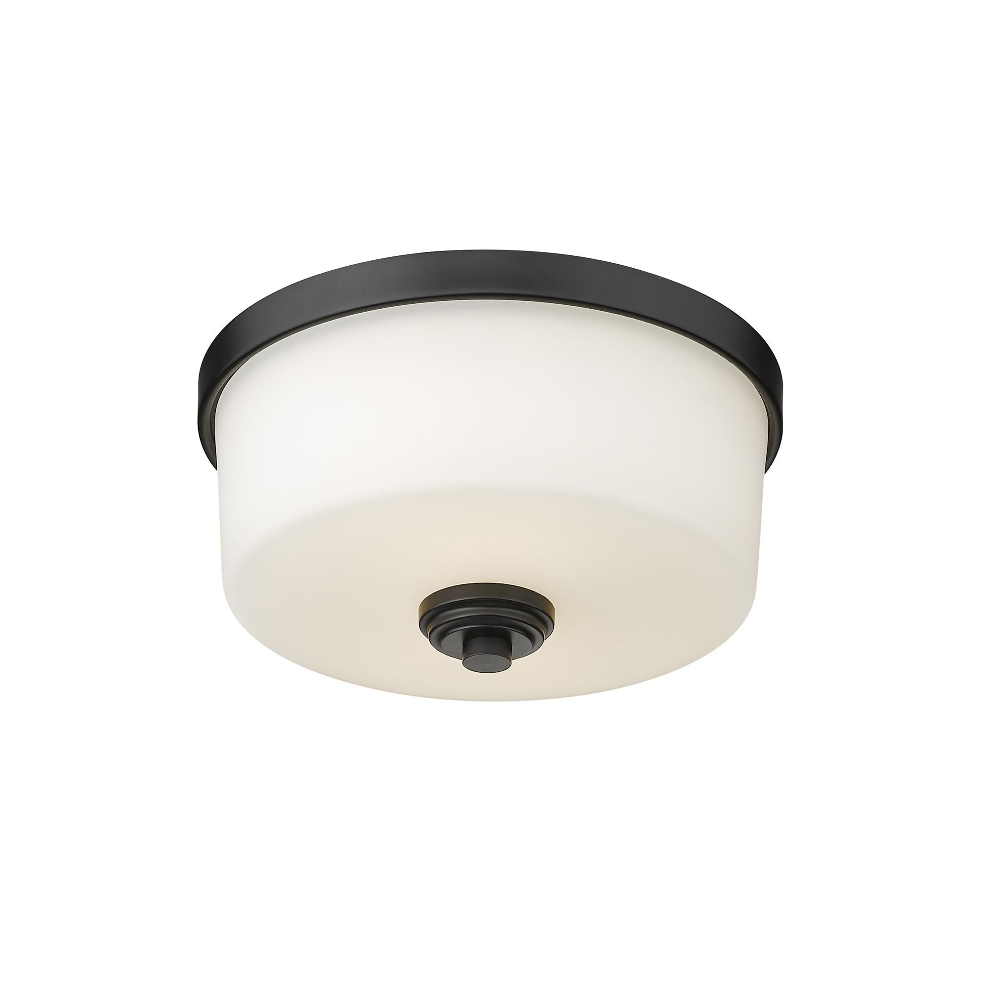 Shown in Matte Black finish and Glass shade